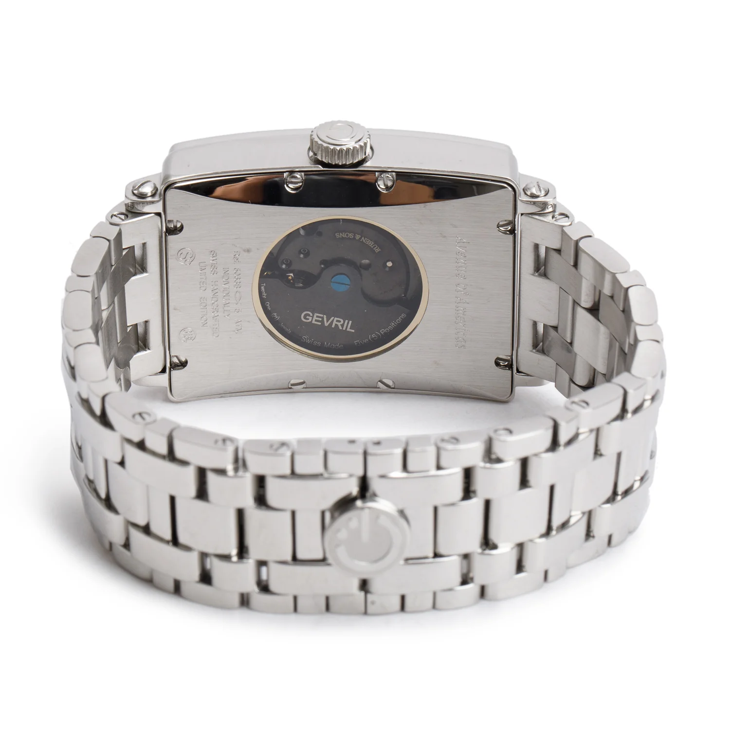Gevril Limited Edition Stainless Steel Avenue of Americas Automatic Watch Black Dial w/ Box & Papers - Image 4
