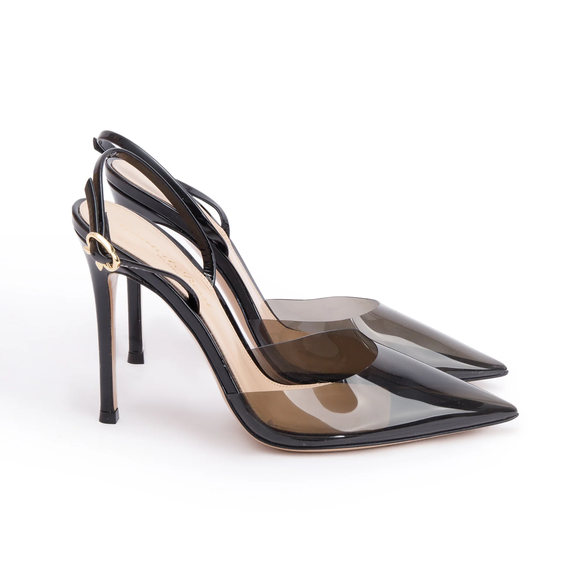 Gianvito Rossi Black PVC Heeled Sandals, Size 36.5 - Image 2