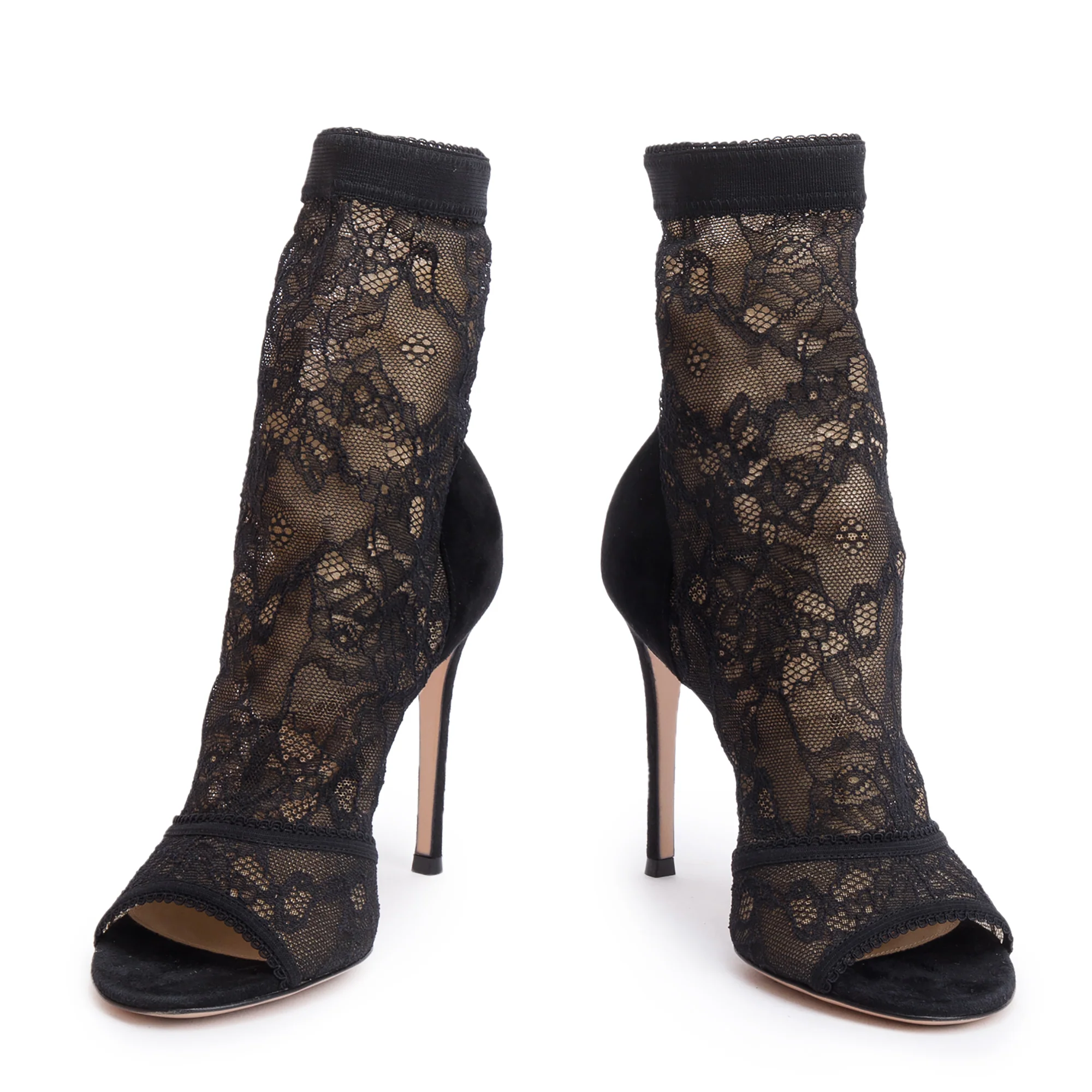 Gianvito Rossi Black Suede Lace Ankle Boots ,Size 37 w/ Box - Image 4