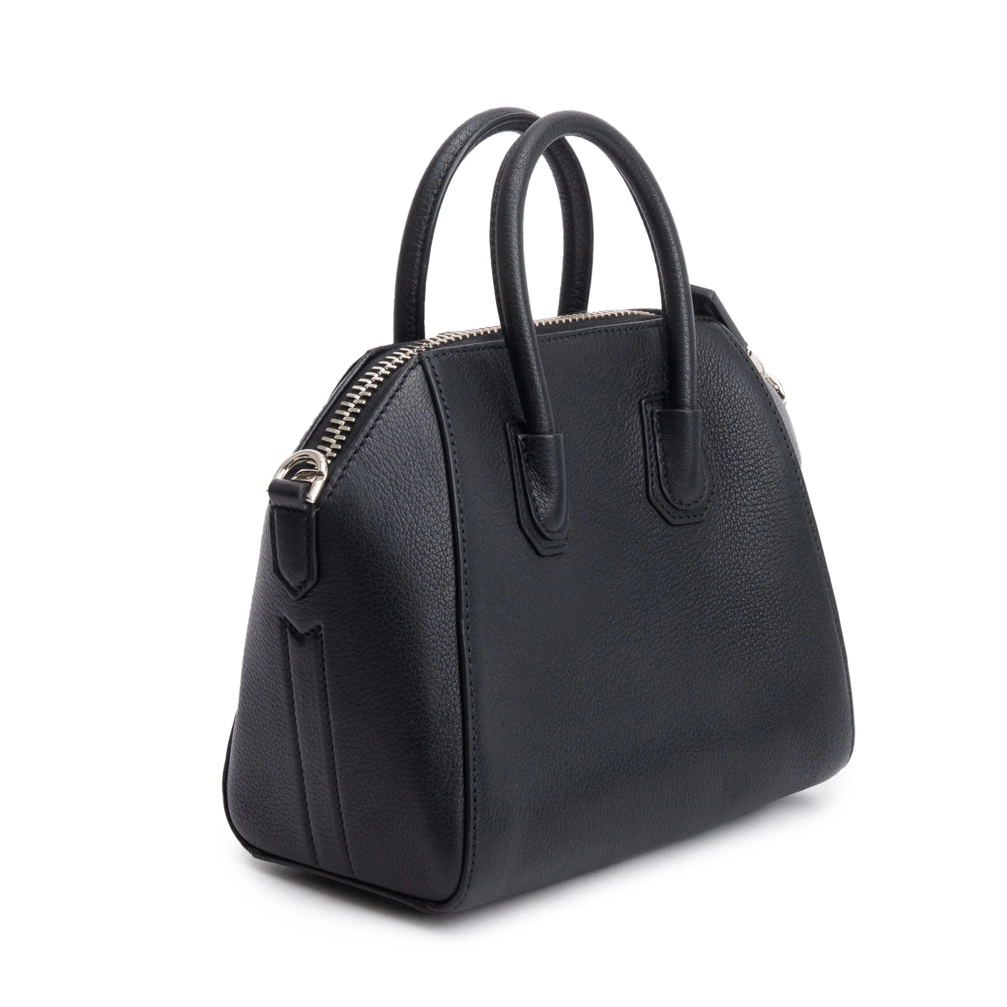 Givenchy 2022 Black Grained Leather Mini Antigona Bag w/ Strap - Image 7