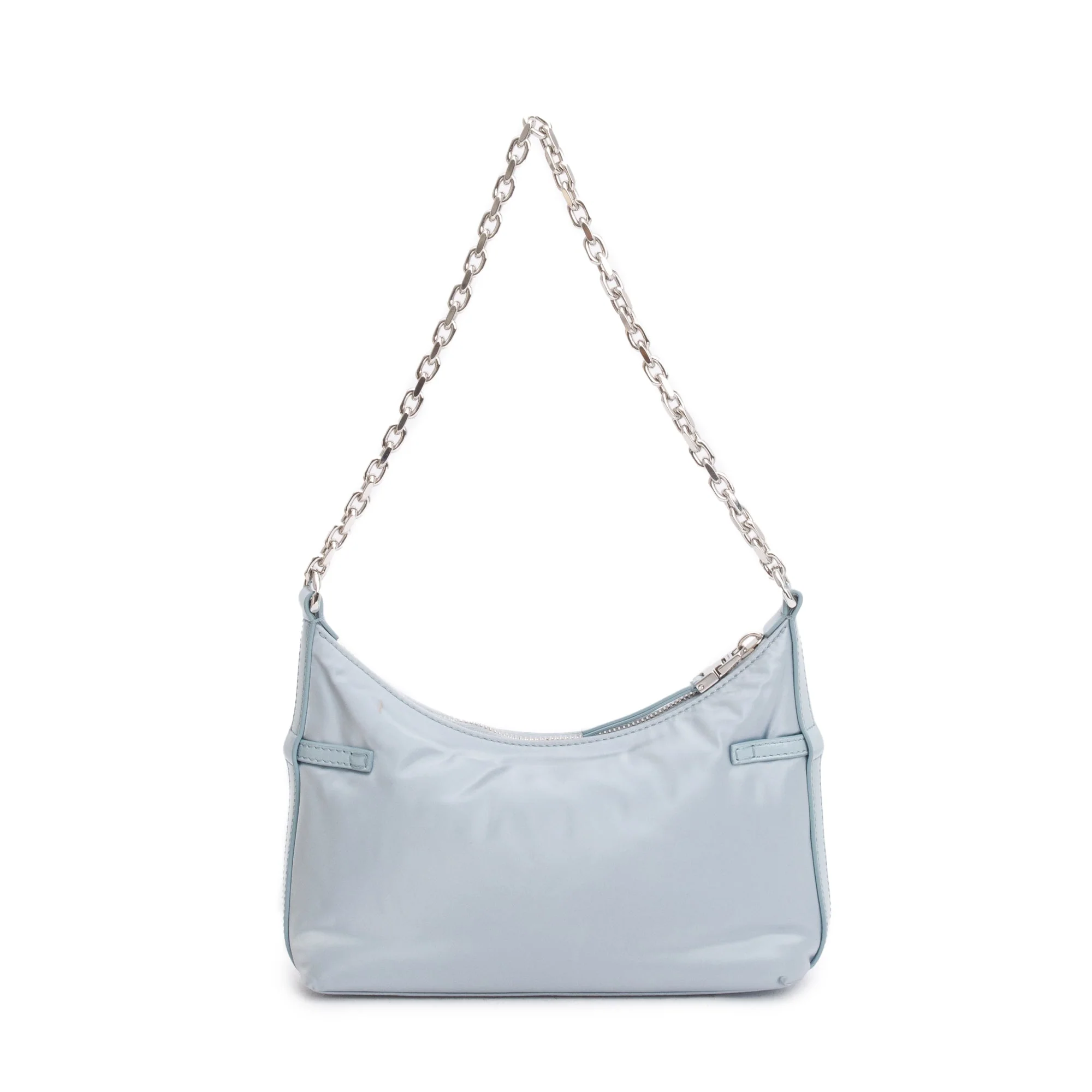 Givenchy 2023 Blue Metallic Nylon Satin Mini Voyou Party Shoulder Bag - Image 4