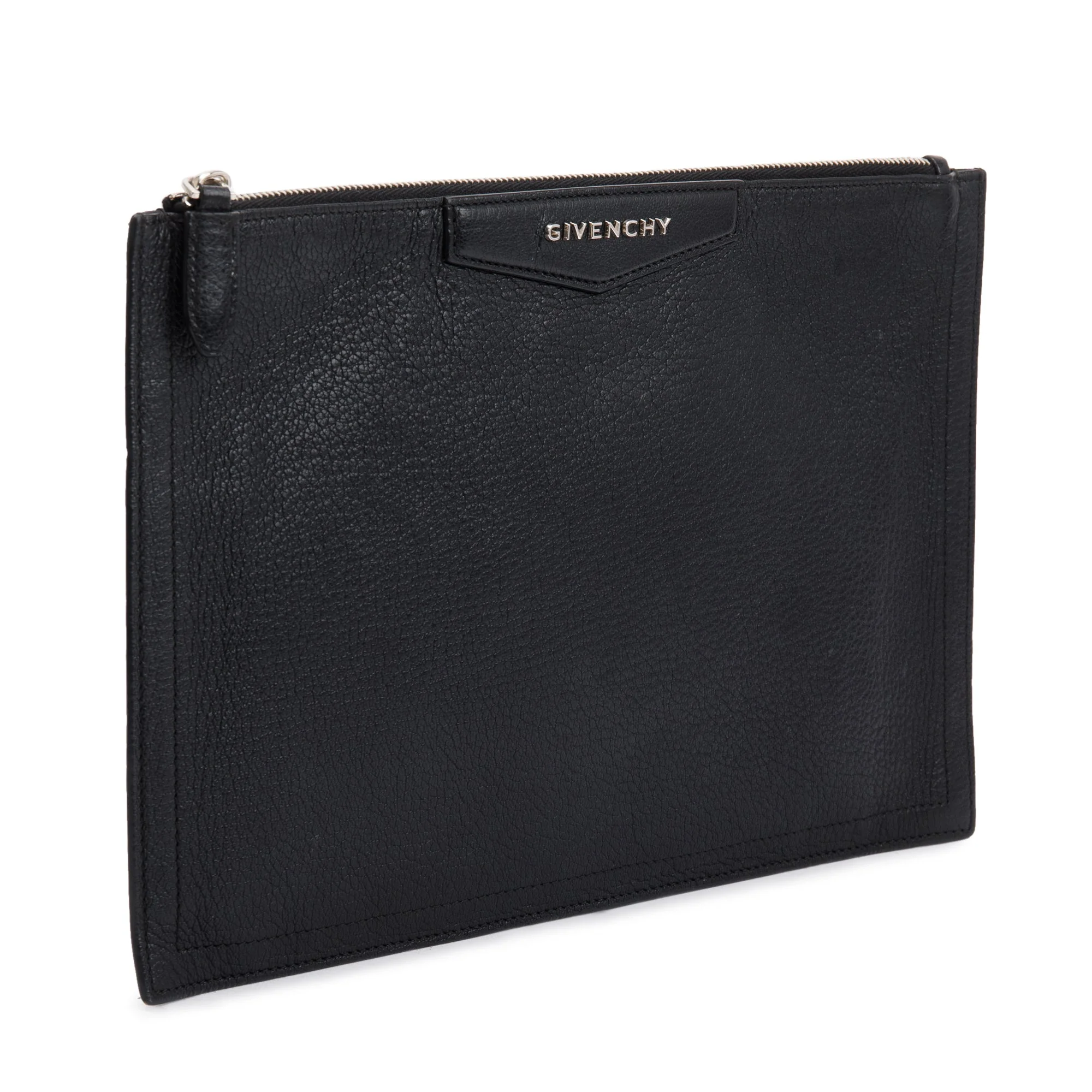 Givenchy Black Calfskin Leather Medium Antigona Zip Pouch - Image 2