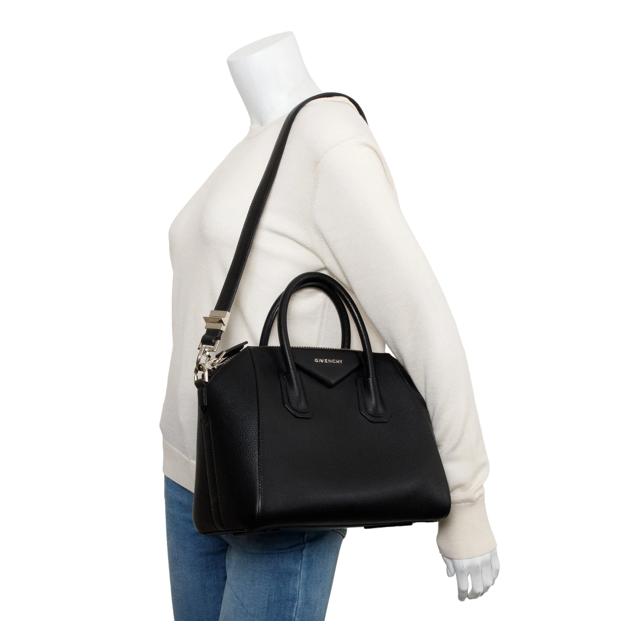 Givenchy Black Grained Leather Small Antigona Bag - Image 2