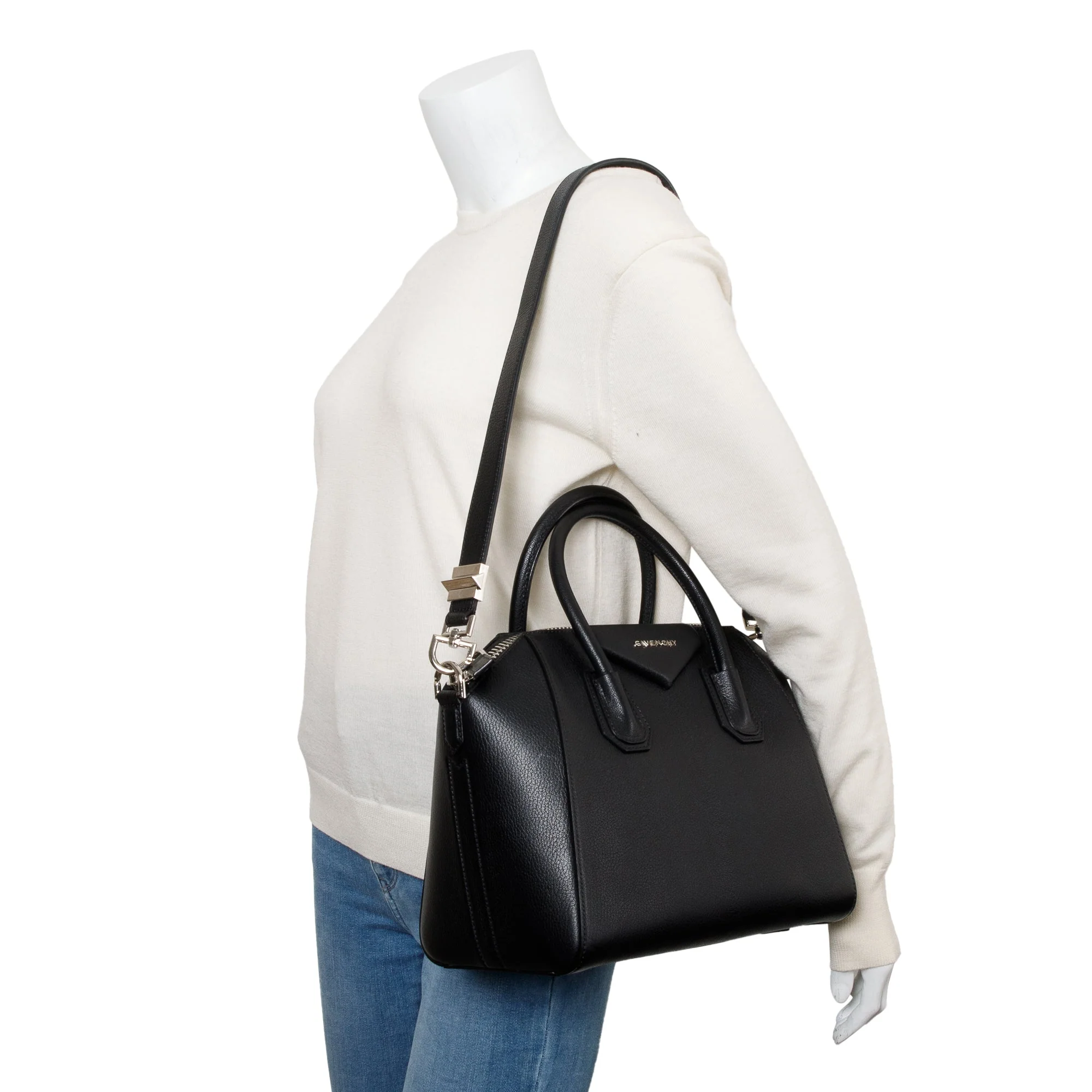 Givenchy Black Grained Leather Small Antigona Bag - Image 2