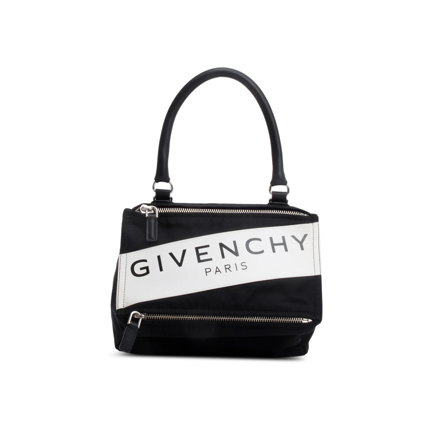 Givenchy Black Nylon Small Logo Pandora Satchel w/ Strap - Image 2