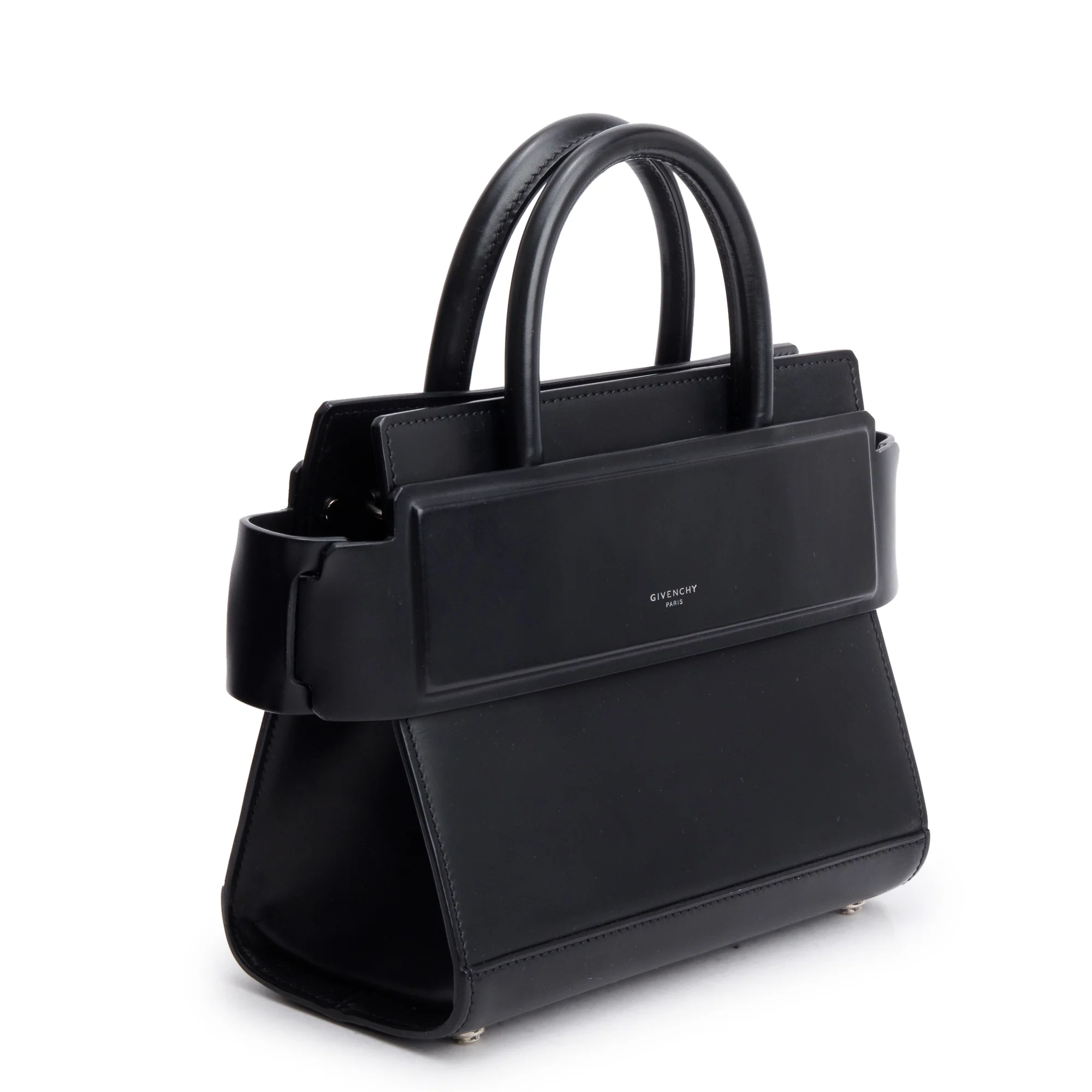 Givenchy Black Smooth Leather Small Horizon Top Handle bag - Image 4