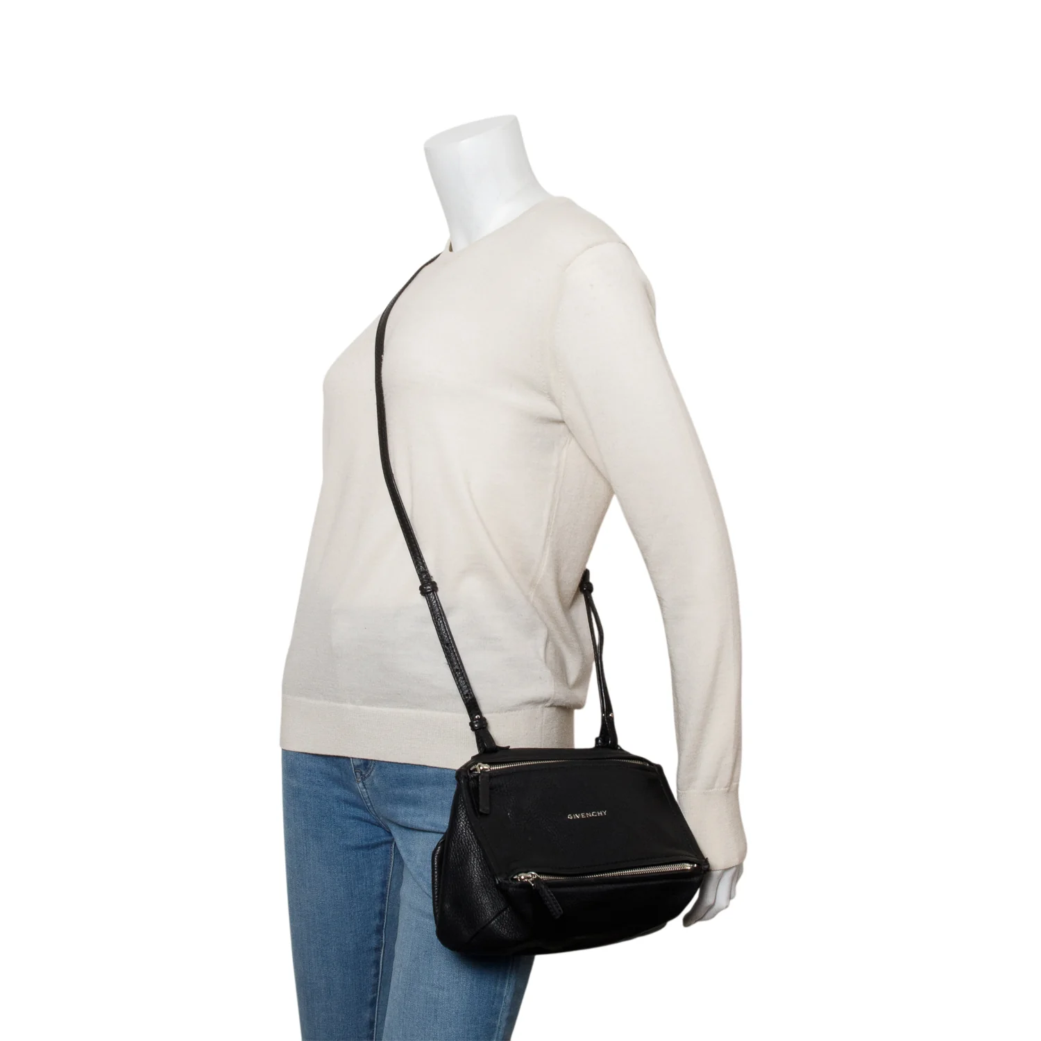 Givenchy Black Sugar Goatskin Leather Mini Pandora Crossbody Bag - Image 2