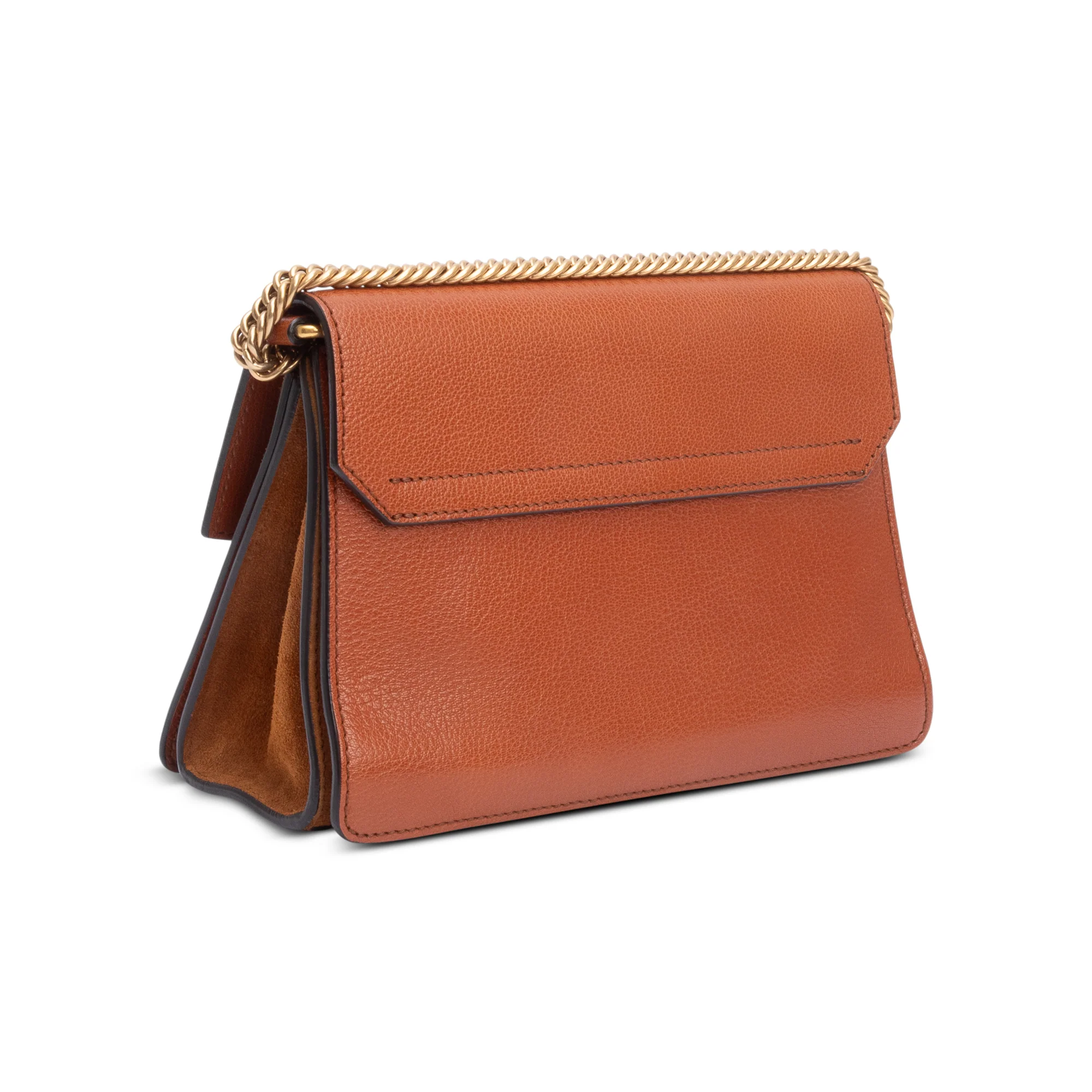 Givenchy Brown Calfskin Leather Suede Small GV3 Crossbody Bag w/ Strap - Image 6