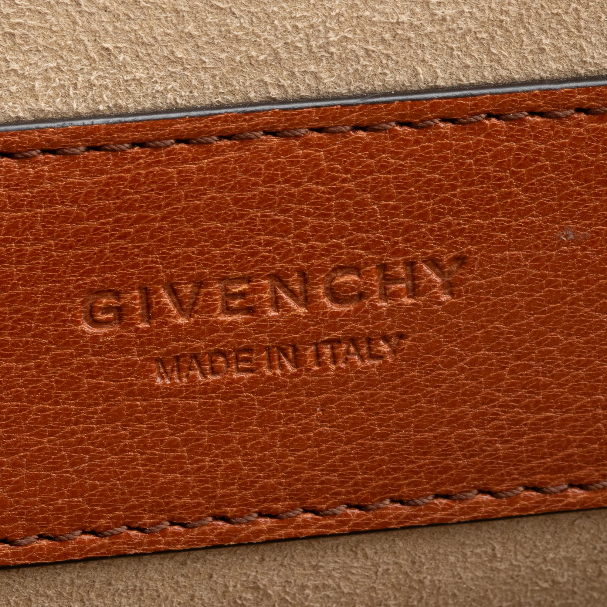 Givenchy Brown Calfskin Leather Suede Small GV3 Crossbody Bag w/ Strap - Image 9