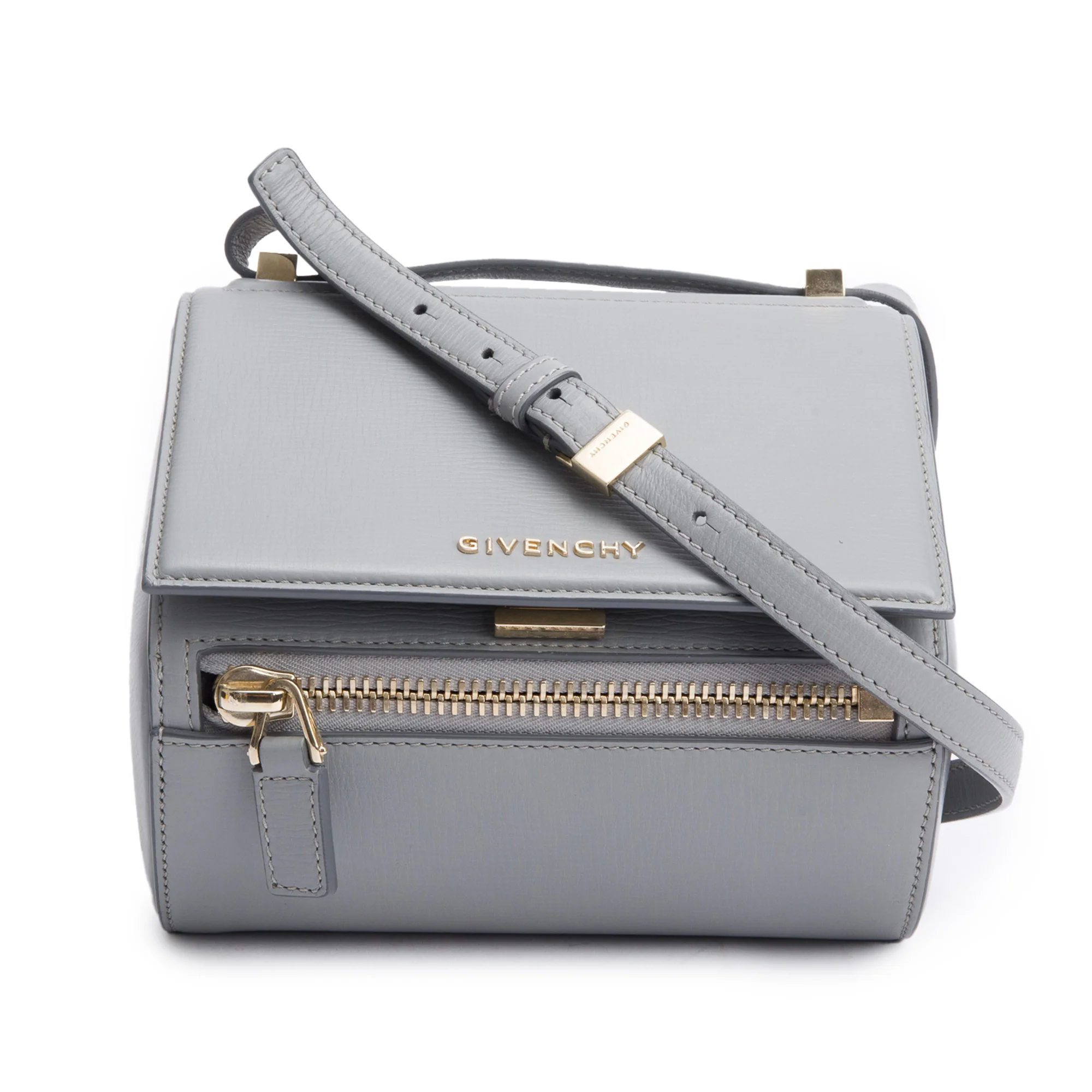 Givenchy Grey Box Leather Mini Pandora Box Chain Bag
