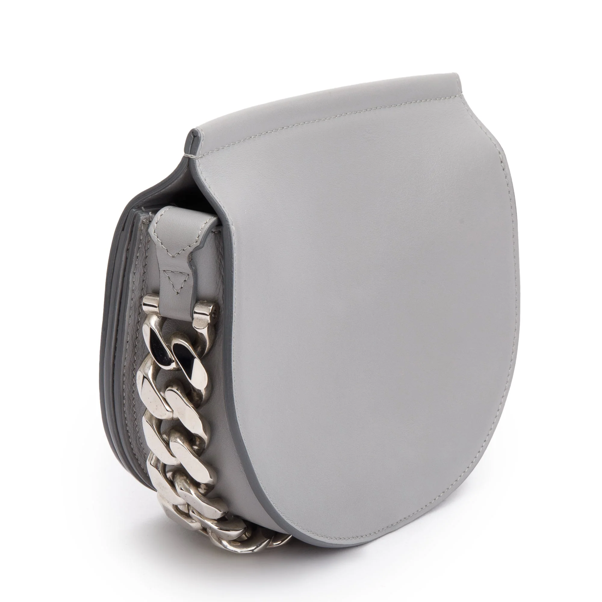 Givenchy Grey Calf Leather Mini Saddle Crossbody Bag - Image 6