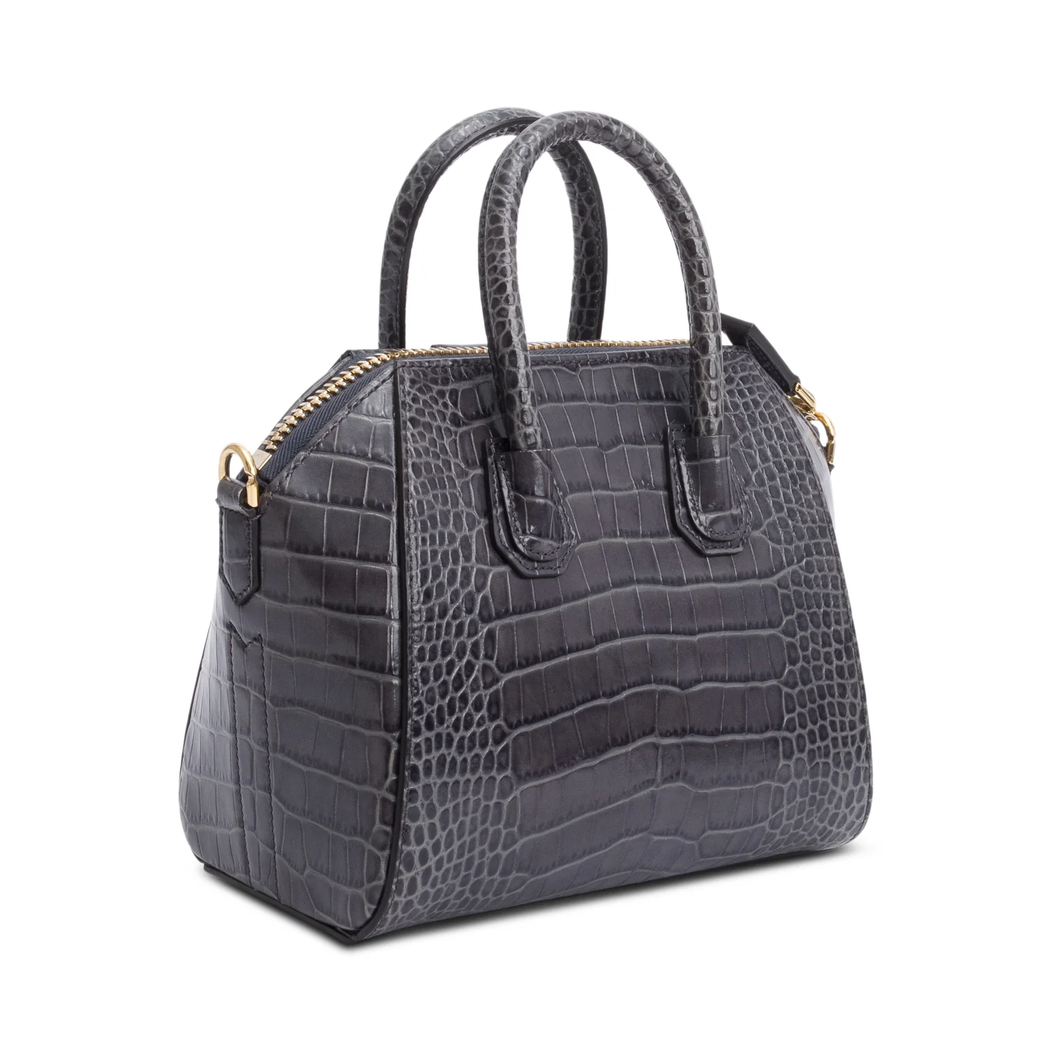 Givenchy Grey Croc Embossed Leather Mini Antigona Bag w/ Strap - Image 6