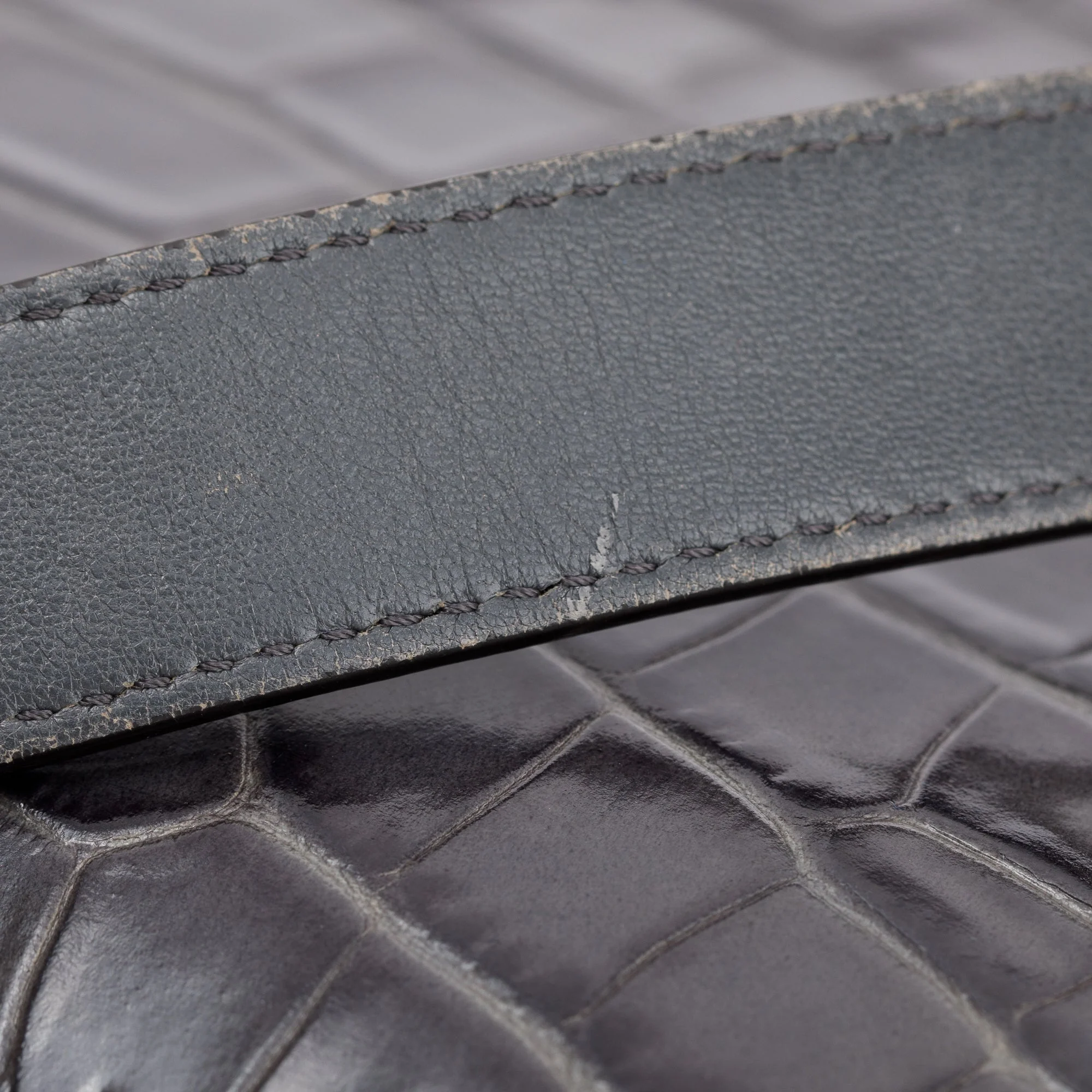 Givenchy Grey Croc-Embossed Leather Small Antigona Bag - Image 16