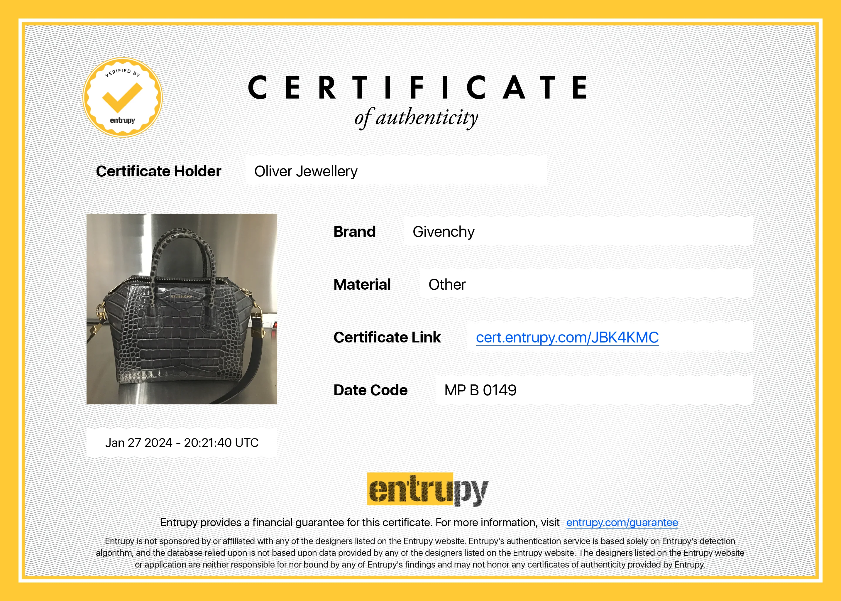Givenchy Grey Croc-Embossed Leather Small Antigona Bag - Image 17