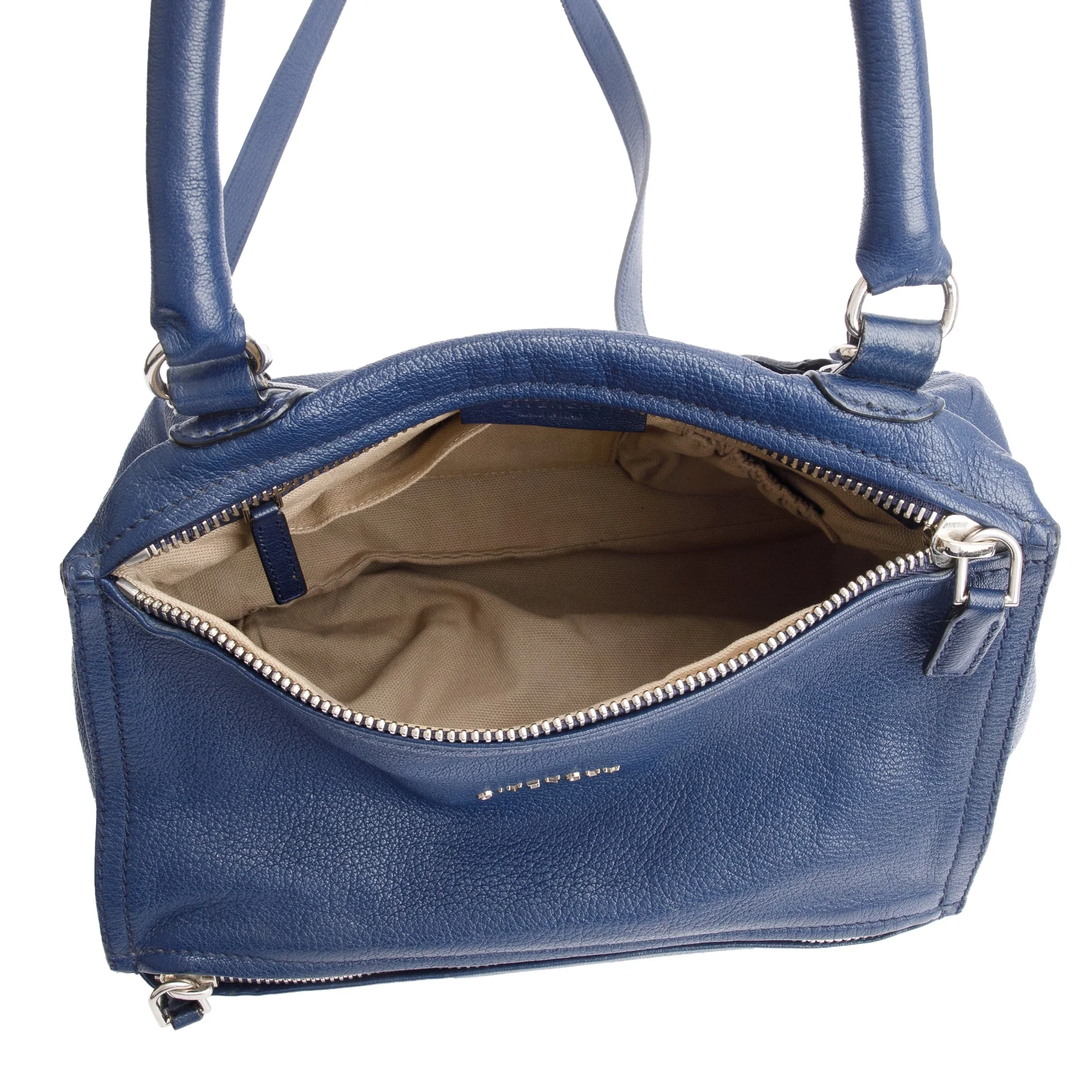 Givenchy Navy Grained Calfskin Leather Small Pandora Satchel - Image 7