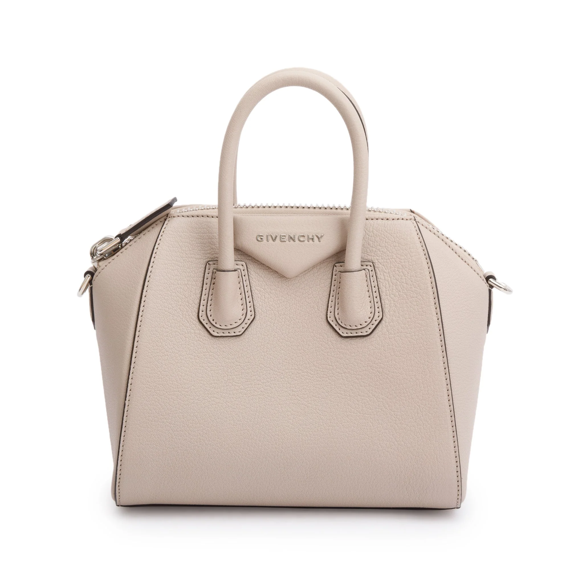 Givenchy Neutral Calfskin Leather Mini Antigona Bag w/ Strap - Image 2