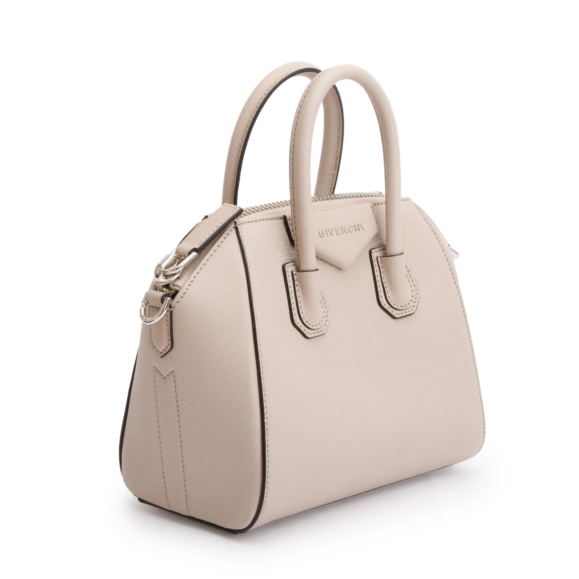 Givenchy Neutral Calfskin Leather Mini Antigona Bag w/ Strap - Image 3