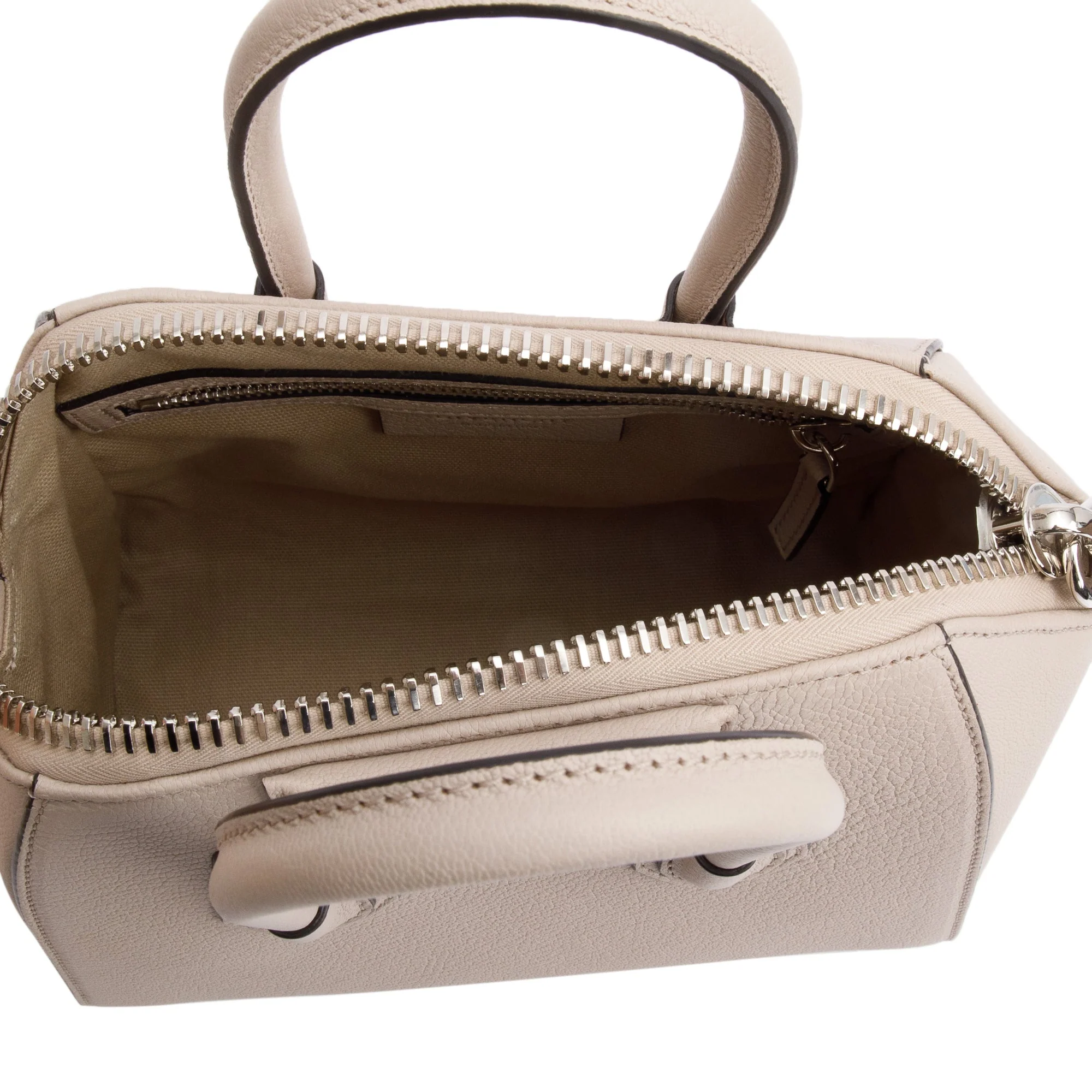 Givenchy Neutral Calfskin Leather Mini Antigona Bag w/ Strap - Image 6