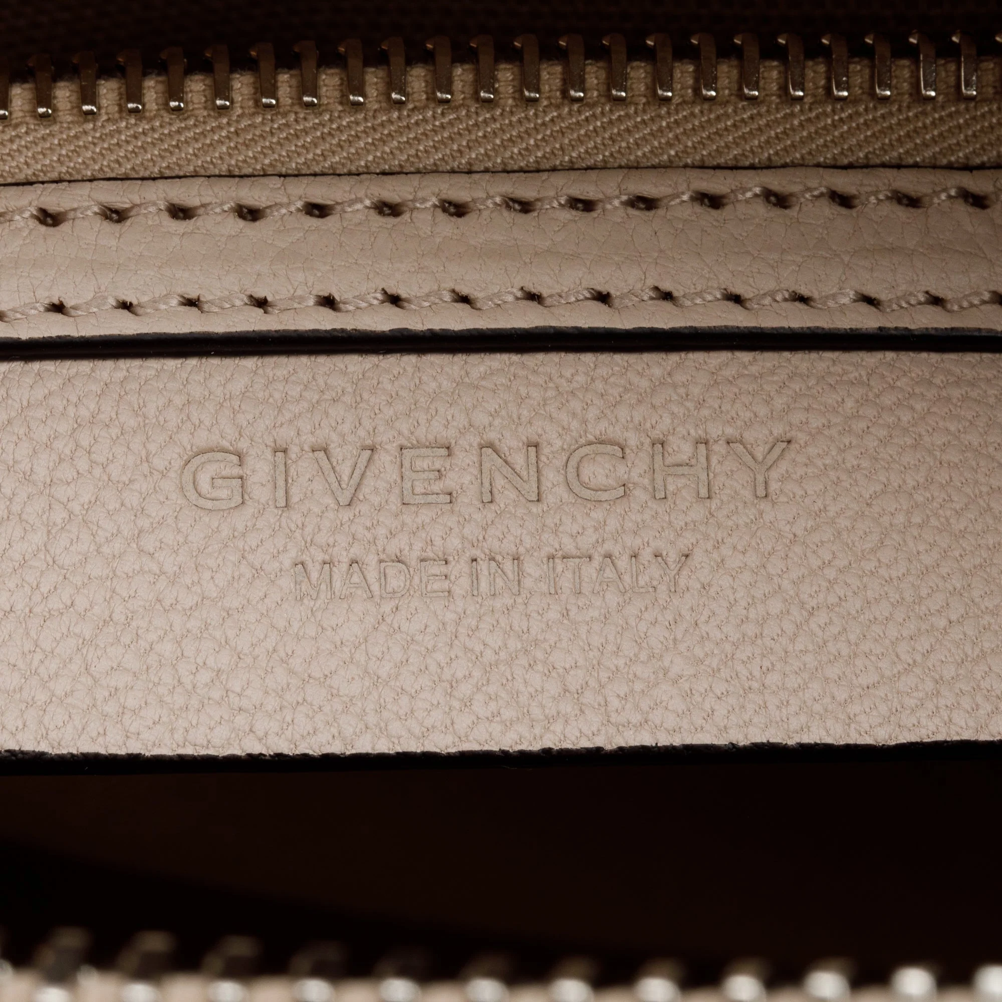 Givenchy Neutral Calfskin Leather Mini Antigona Bag w/ Strap - Image 7