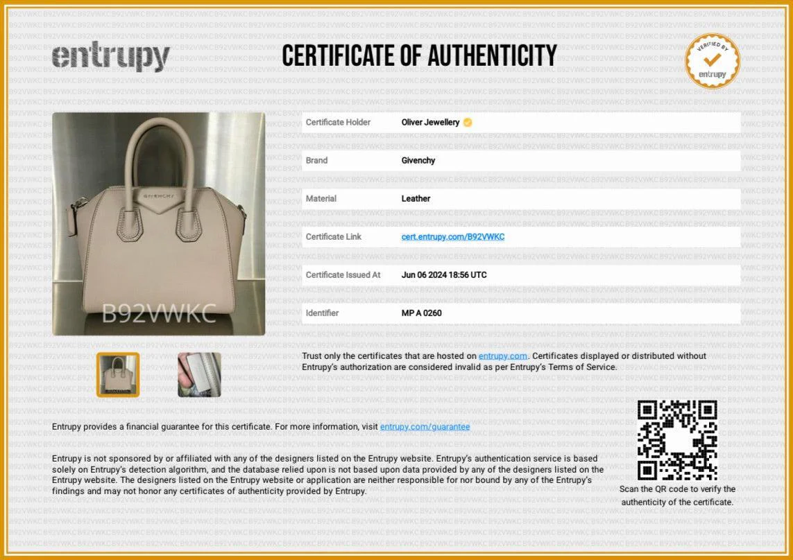 Givenchy Neutral Calfskin Leather Mini Antigona Bag w/ Strap - Image 9