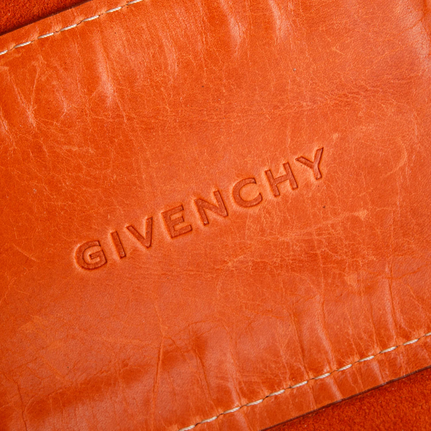 Givenchy Orange Calfskin Leather Tassel Drawstring Medium Pumpkin Hobo Bag w/ Pouch - Image 8