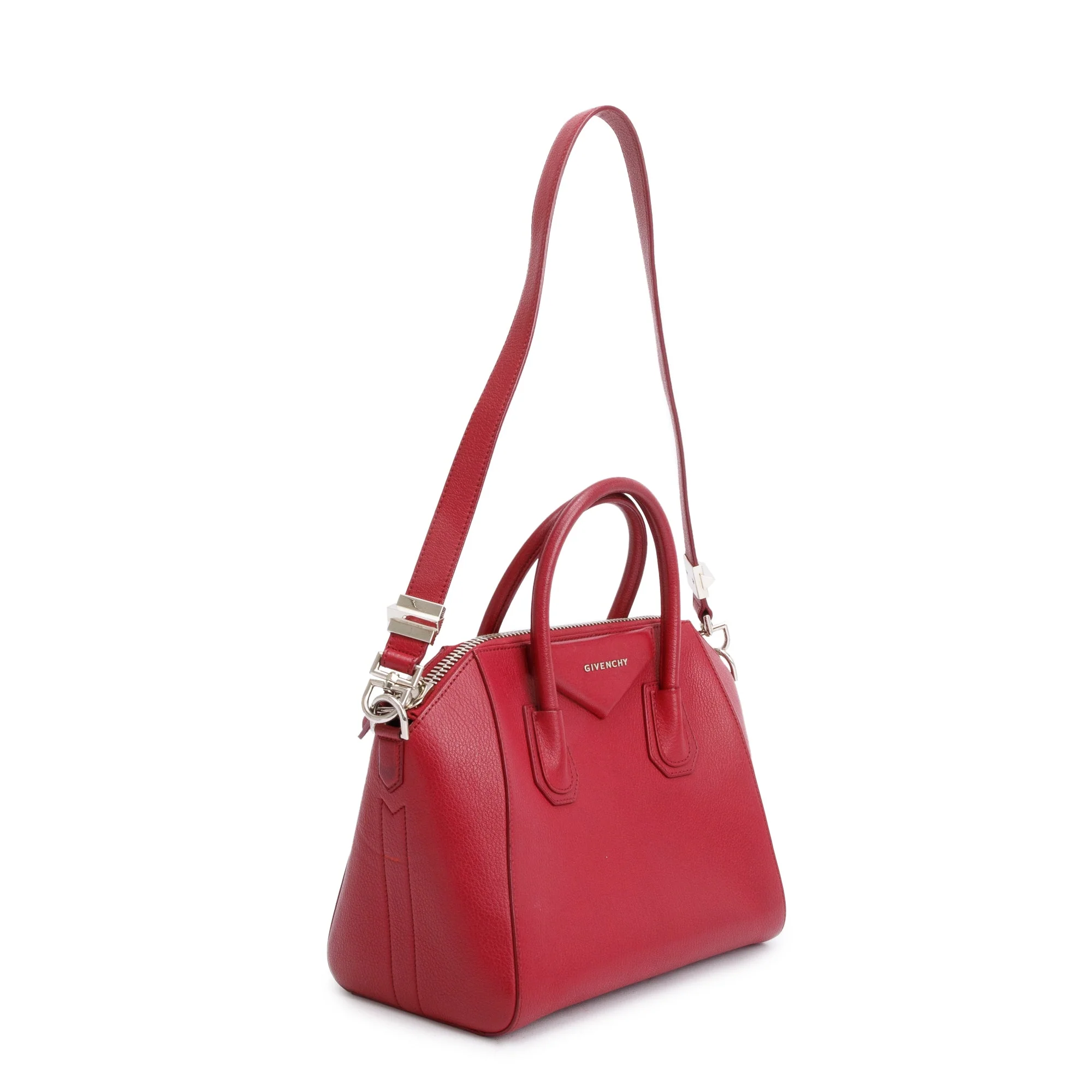 Givenchy Red Sugar Goatskin Leather Small Antigona Bag - Image 4