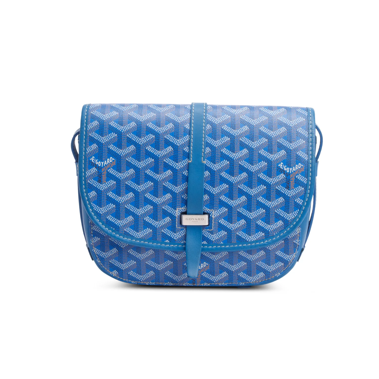 Goyard 2020 Blue Leather & Monogram Canvas Belvedere II PM Crossbody Bag - Image 3