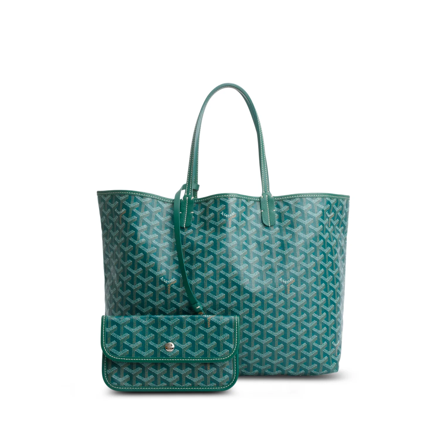 Goyard 2020 Green Goyardine Saint Louis PM w/ Pouch