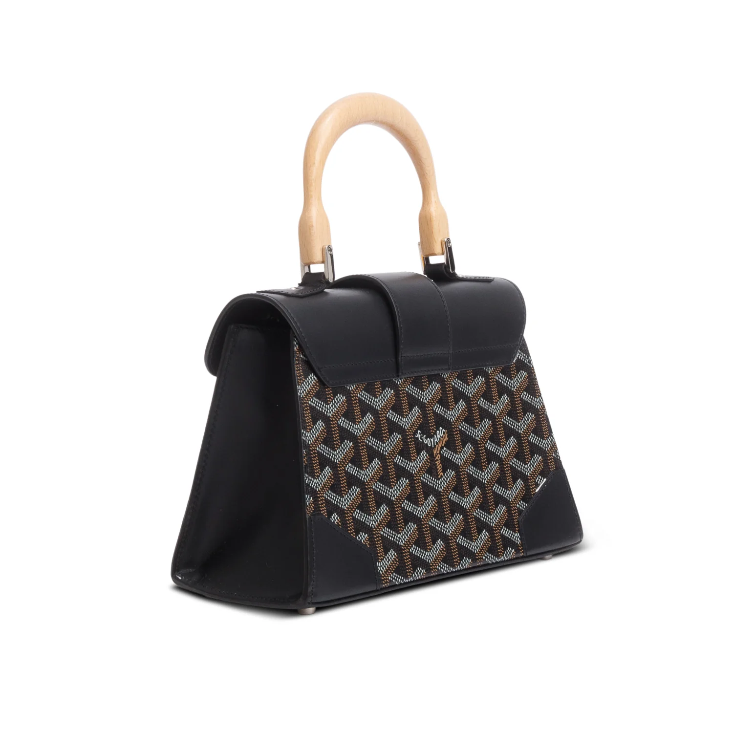 Goyard 2021 Black Goyardine Structure Mini Saigon w/ Strap - Image 6