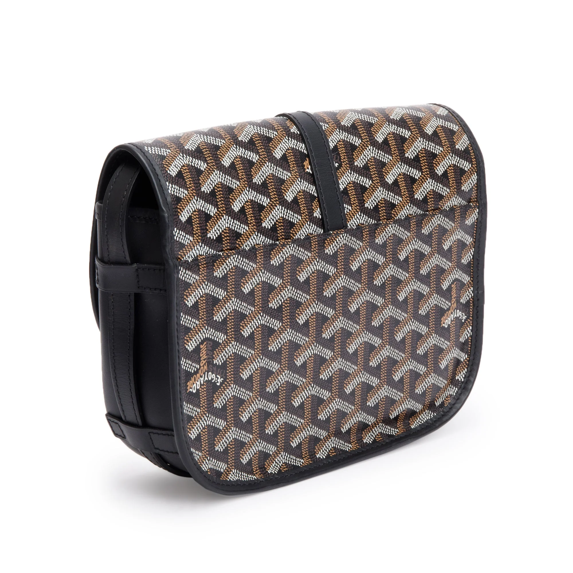 Goyard 2021 Black Leather & Monogram Canvas Belvedere II PM Crossbody Bag - Image 6