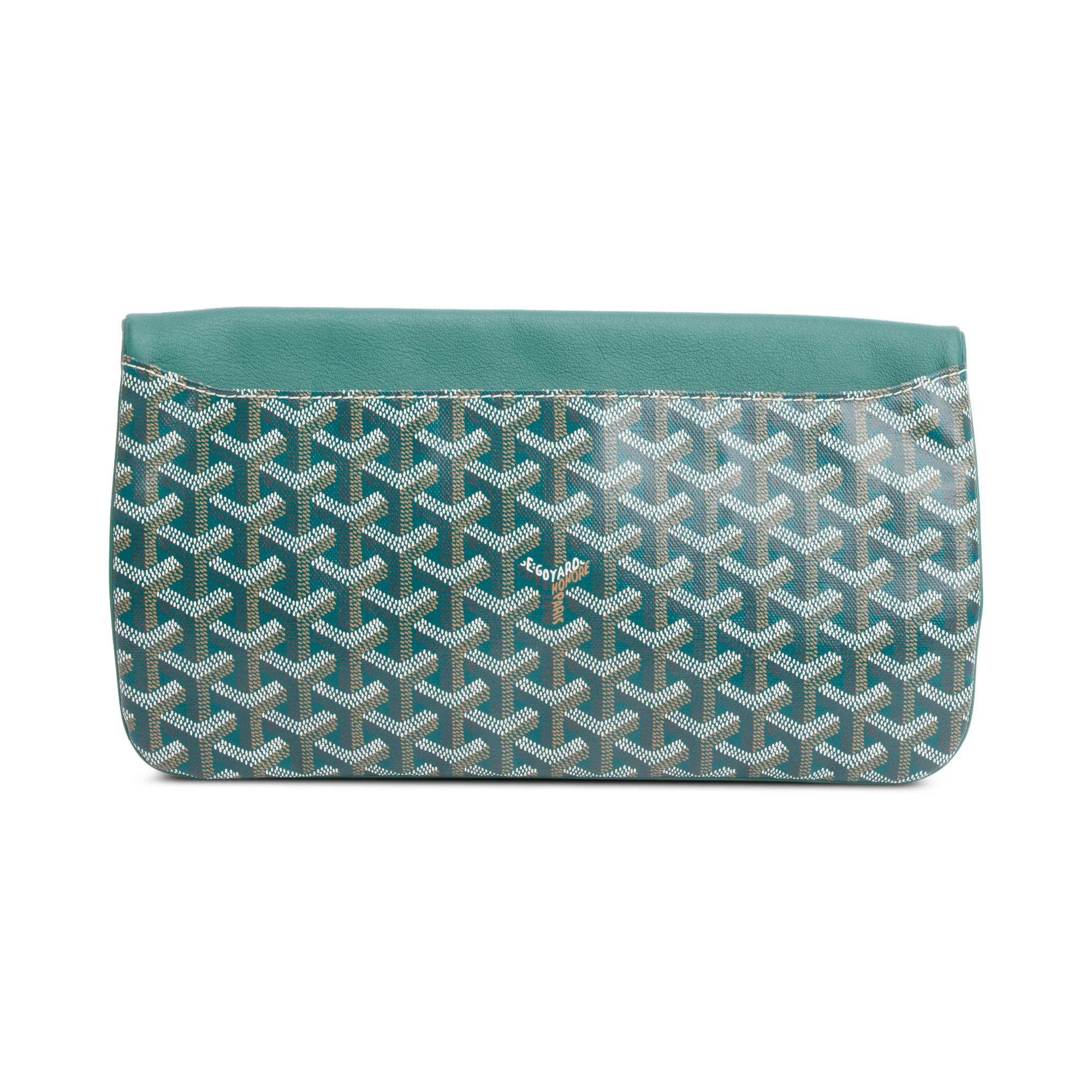 Goyard 2021 Green Leather & Goyaradine Canvas Sainte-Marie Foldable Clutch - Image 3