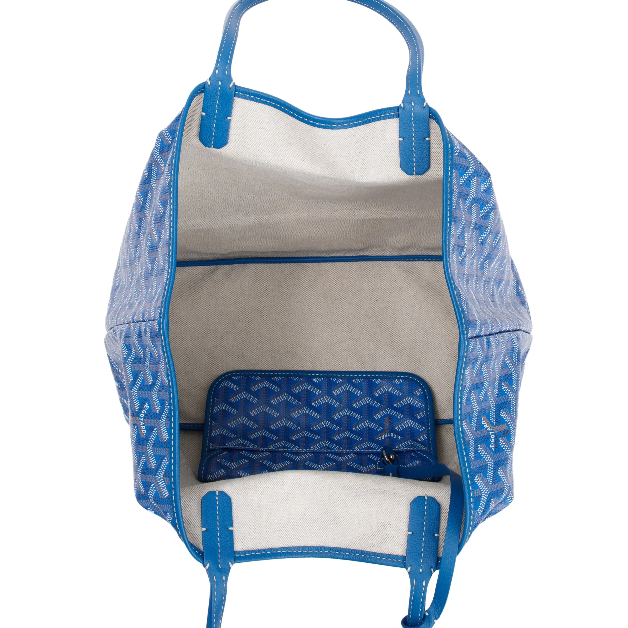 Goyard 2023 Blue Monogram Canvas Saint Louis Tote PM w/ Pouch - Image 7