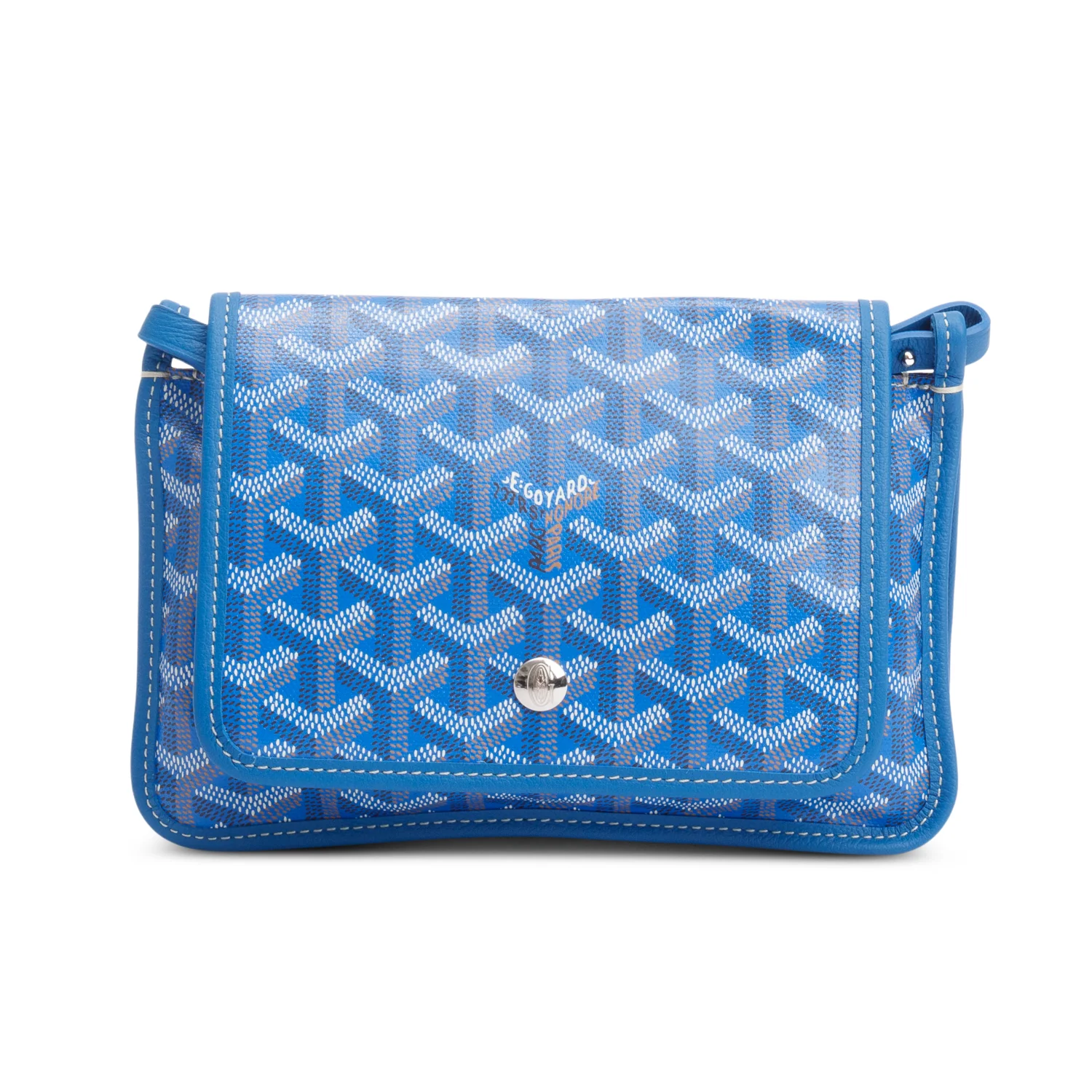 Goyard 2024 Blue Monogram Coated Canvas Plumet Crossbody Bag - Image 3