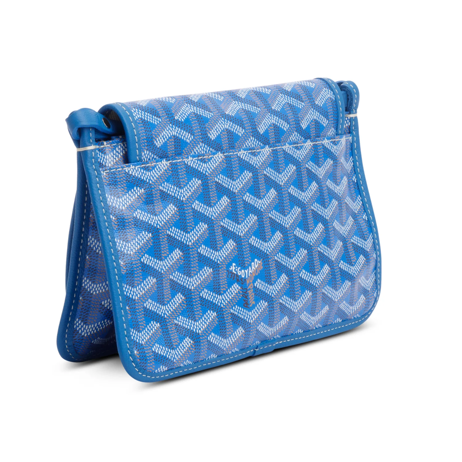Goyard 2024 Blue Monogram Coated Canvas Plumet Crossbody Bag - Image 6