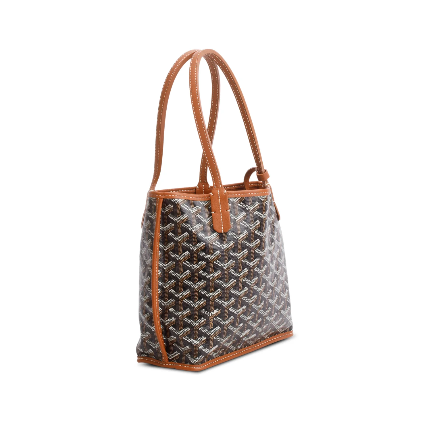 Goyard 2024 Brown Goyardine Reversible Mini Anjou w/ Pouch - Image 6