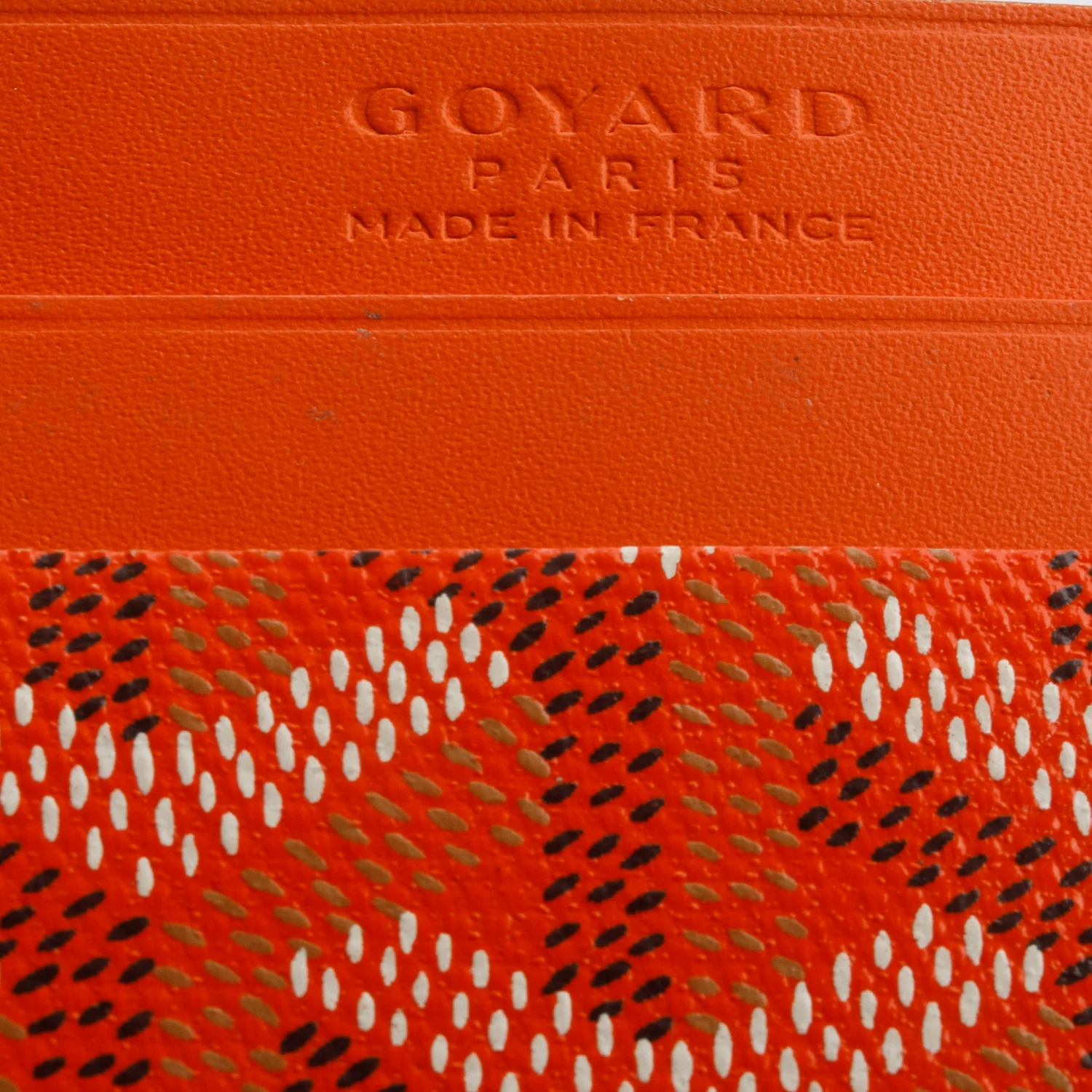 Goyard 2025 Orange Leather & Coated Canvas Saint Sulpice Card Holder w/ Box - Image 8