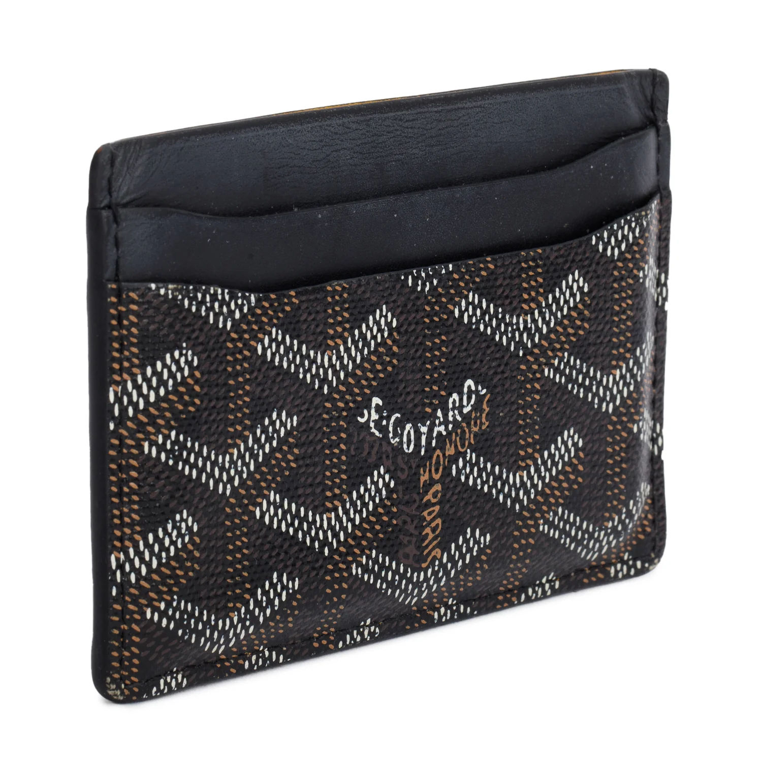 Goyard Black Leather & Coated Canvas Saint Sulpice Card Holder - Image 2