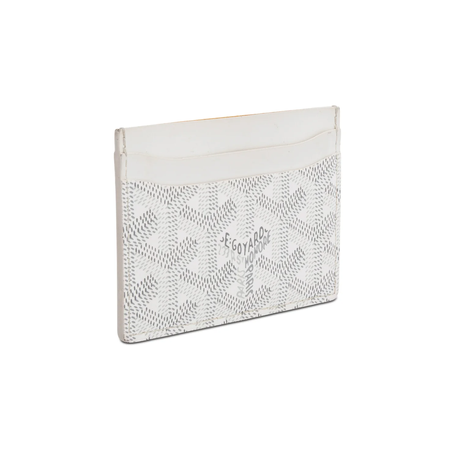 Goyard White Leather & Coated Canvas Saint Sulpice Card Holder - Image 3