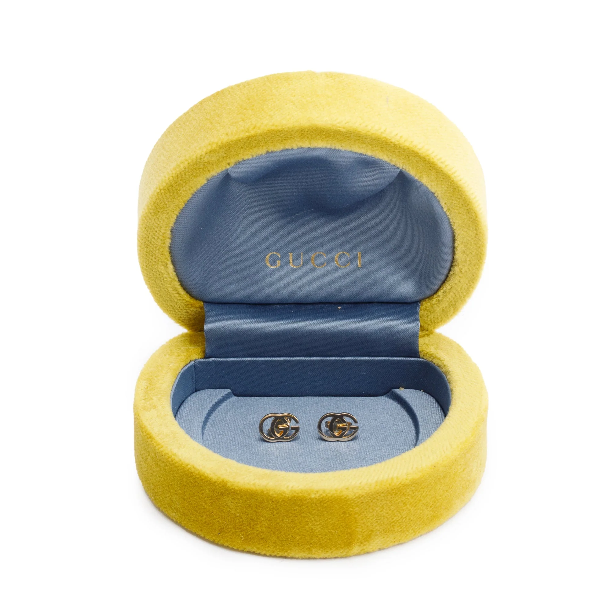 Gucci 18k Yellow Gold GG Running Stud Earrings w/ Box - Image 2