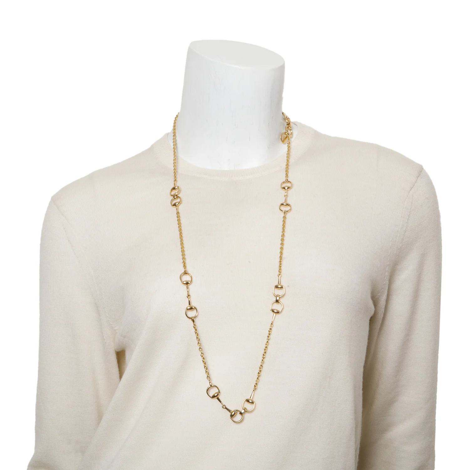 Gucci 18k Yellow Gold Horsebit Station Necklace - Image 2