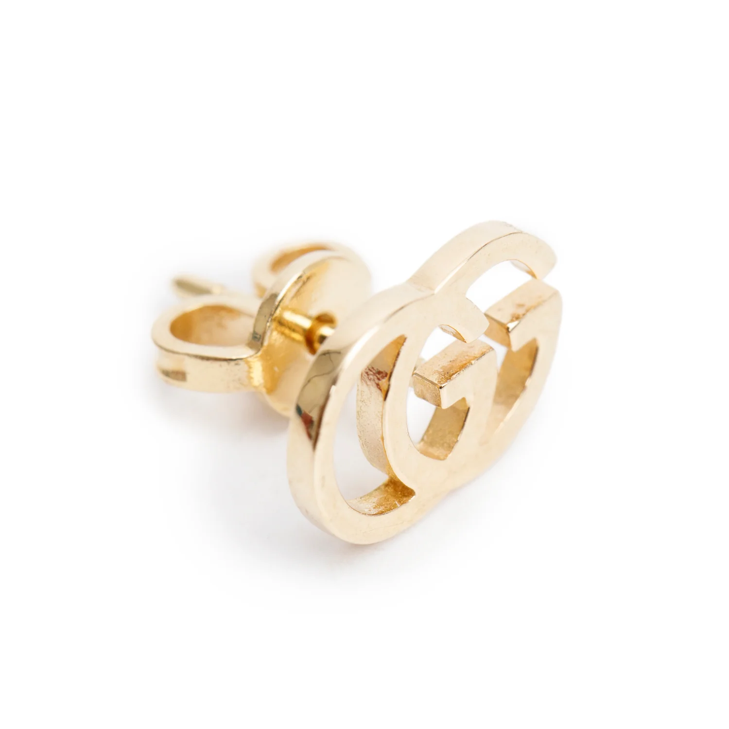 Gucci 18k Yellow Gold Interlocking G Tissue Stud Earrings w/ Box & Receipt - Image 3