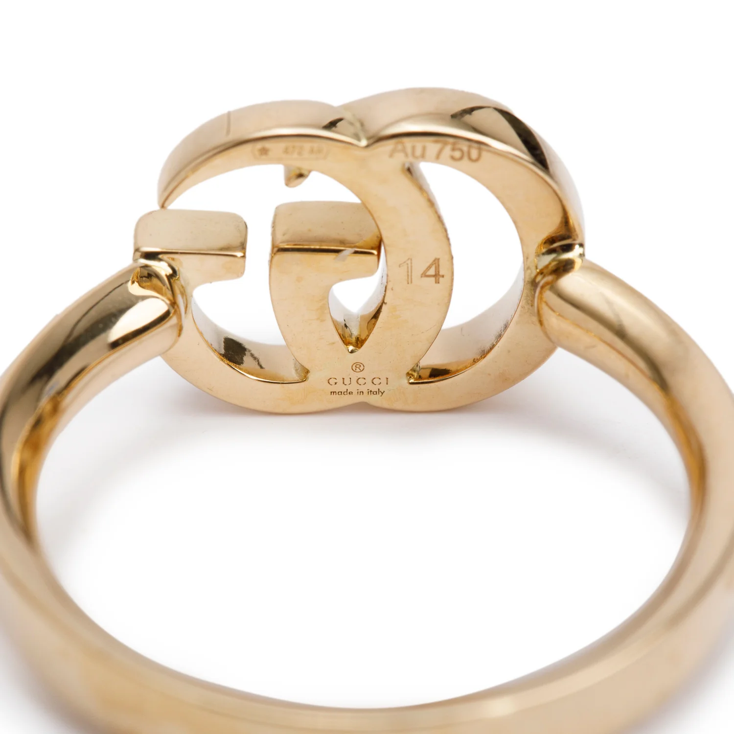 Gucci 18k Yellow Gold Running G Ring, Size 14 6.75 w/ Box & Receipt - Image 4