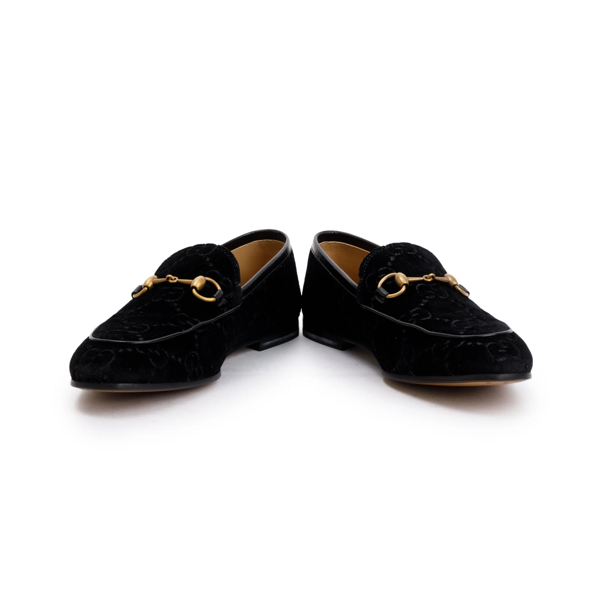 Gucci 2020 Black GG Velvet Jordaan Horsebit Accent Loafers, Size 6.5 w/ Box & Receipt - Image 6