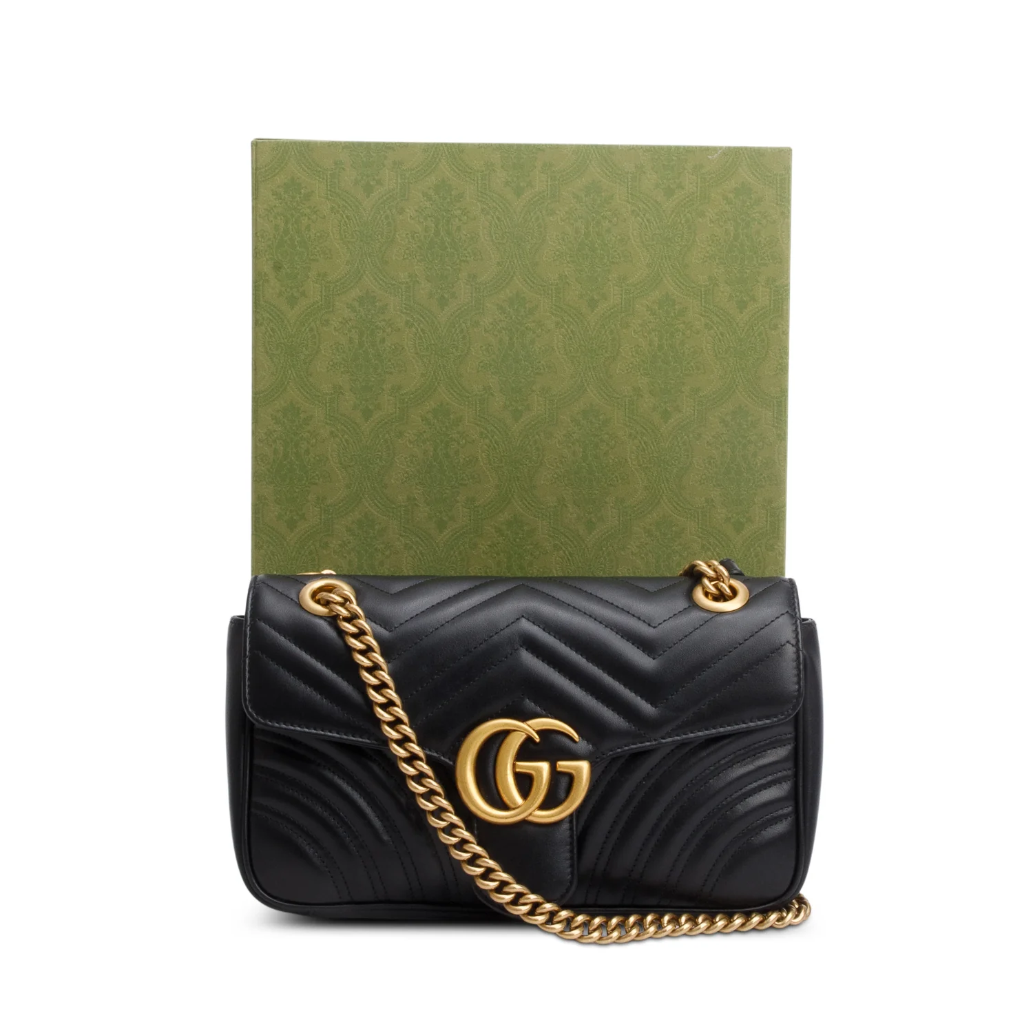 Gucci 2023 Black GG Marmont Matelasse Medium Shoulder Bag w/ Box & Receipt - Image 3