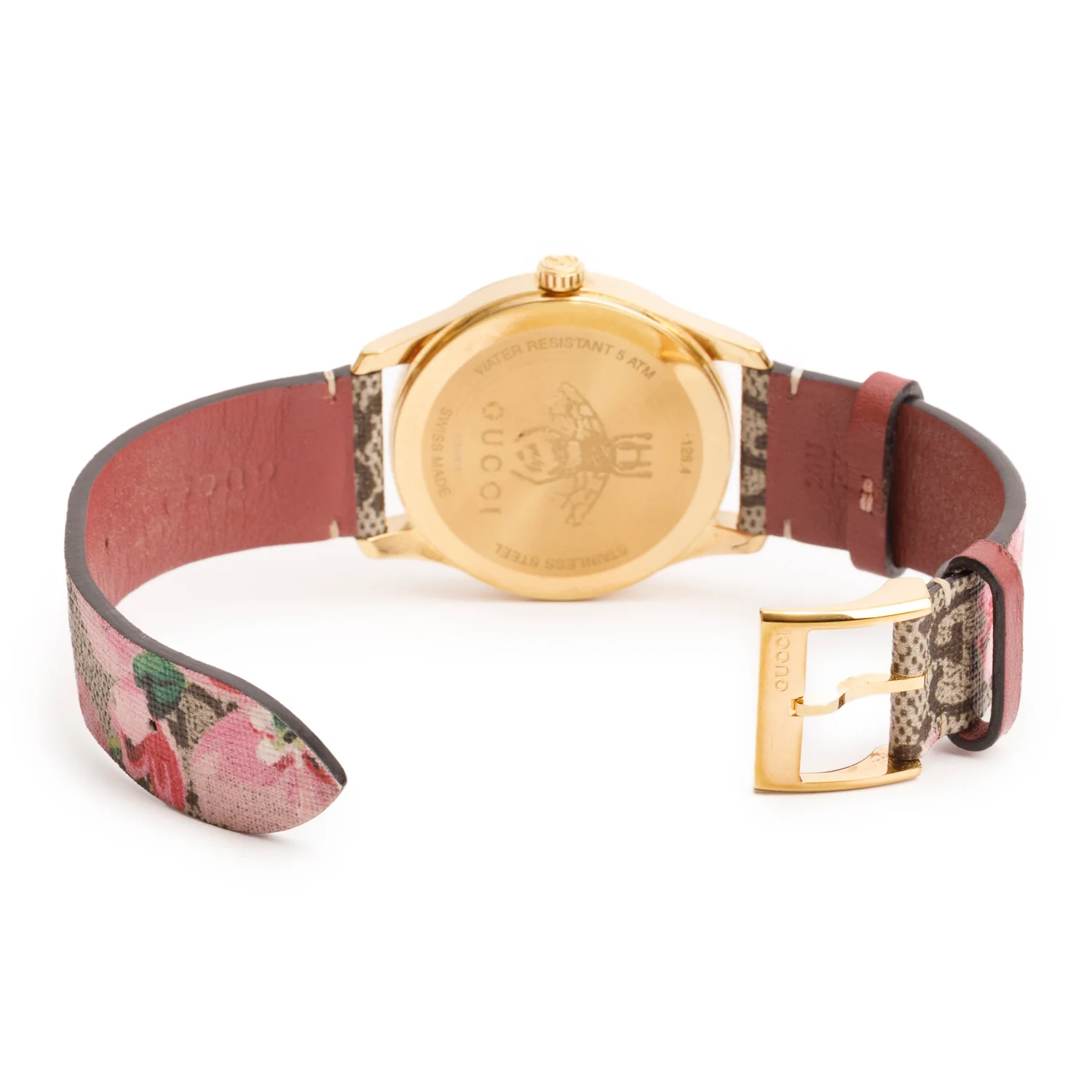 Gucci 2024 Gold-Plated Stainless Steel G-Timeless Pink Blossom 38 MM Quartz Watch w/ Box & Papers - Image 5