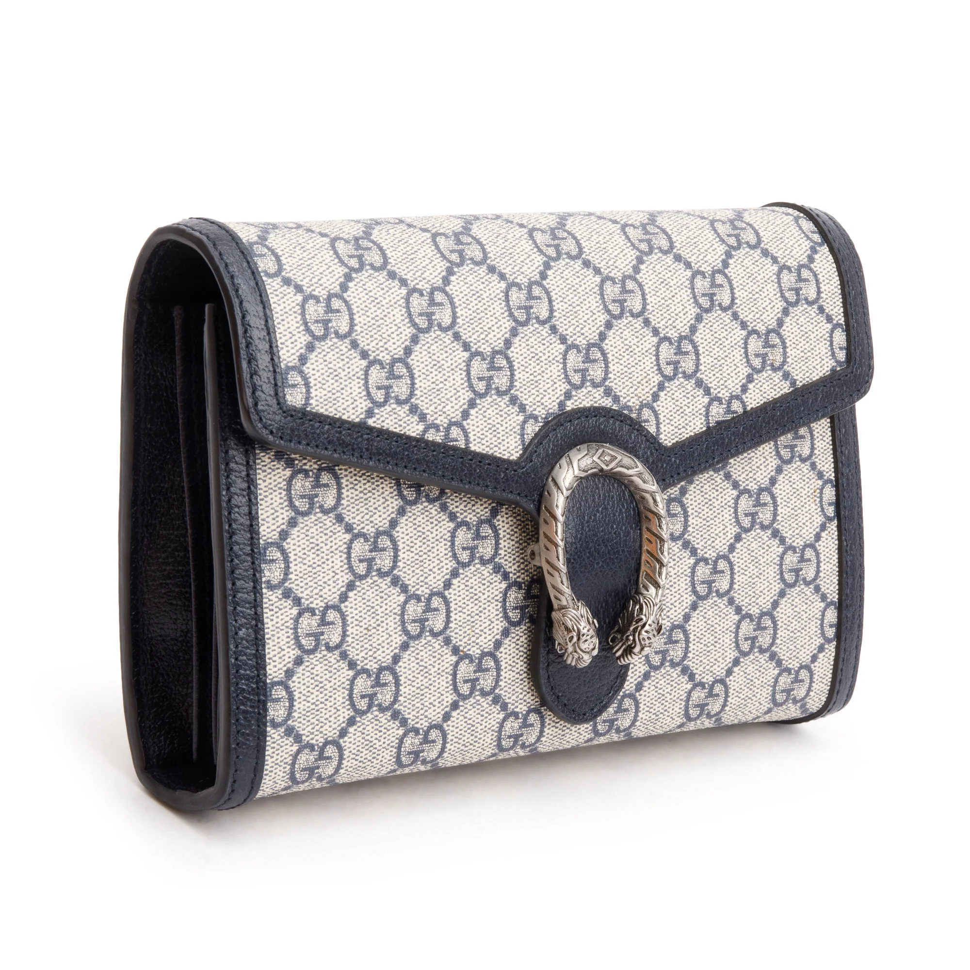 Gucci Beige/Blue Dionysus GG Supreme Wallet on Chain w/ Box - Image 4