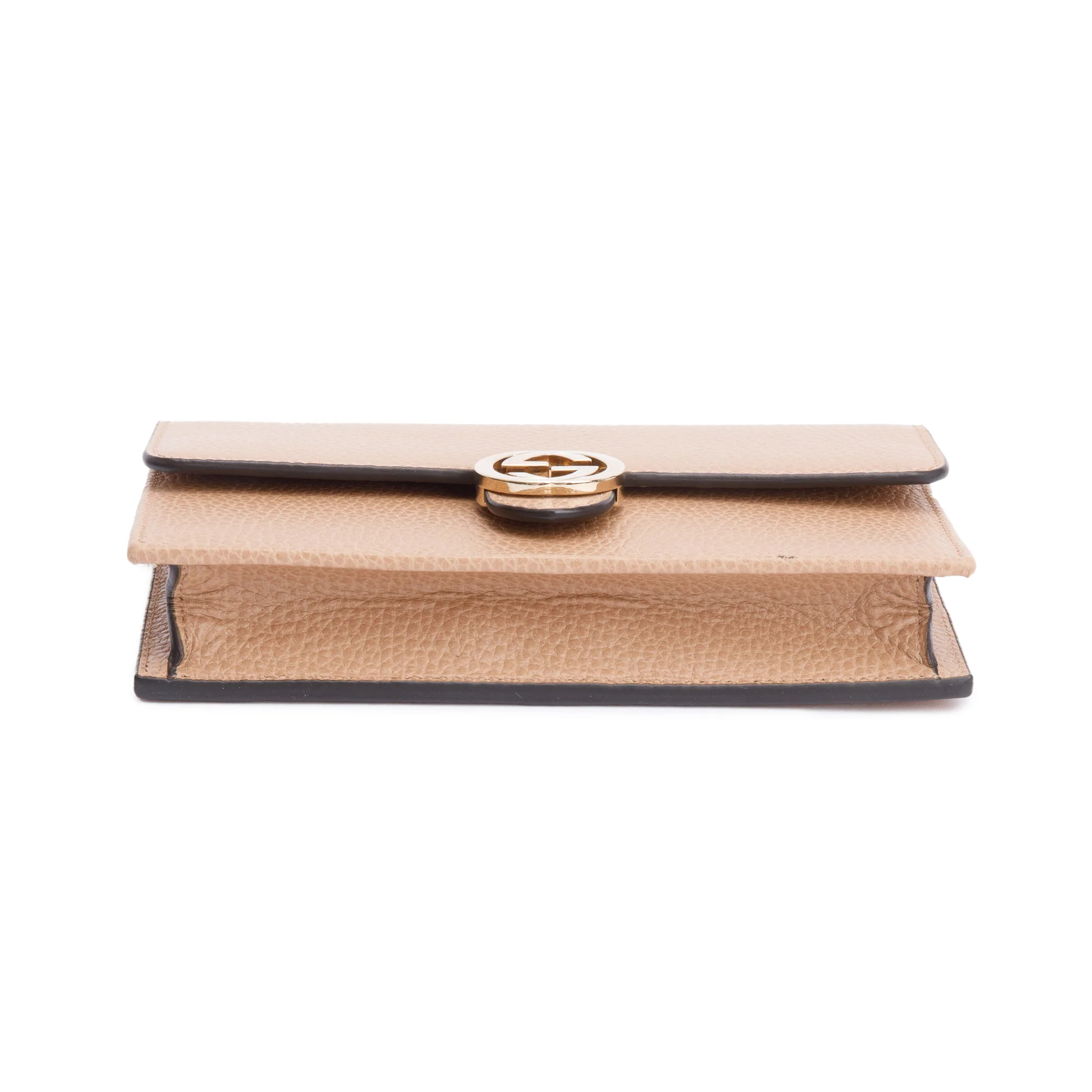 Gucci Beige Dollar Calfskin Leather Interlocking GG Wallet on Chain w/ Box - Image 8