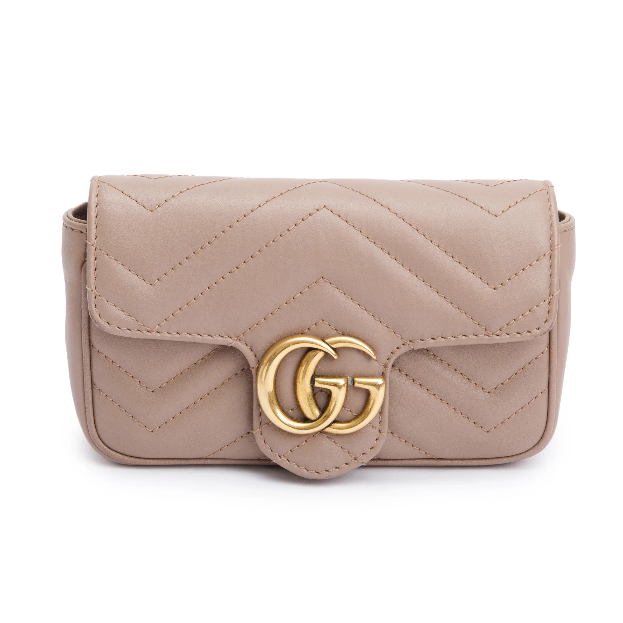 Gucci Beige GG Marmont Matelasse Leather Super Mini Bag - Image 3
