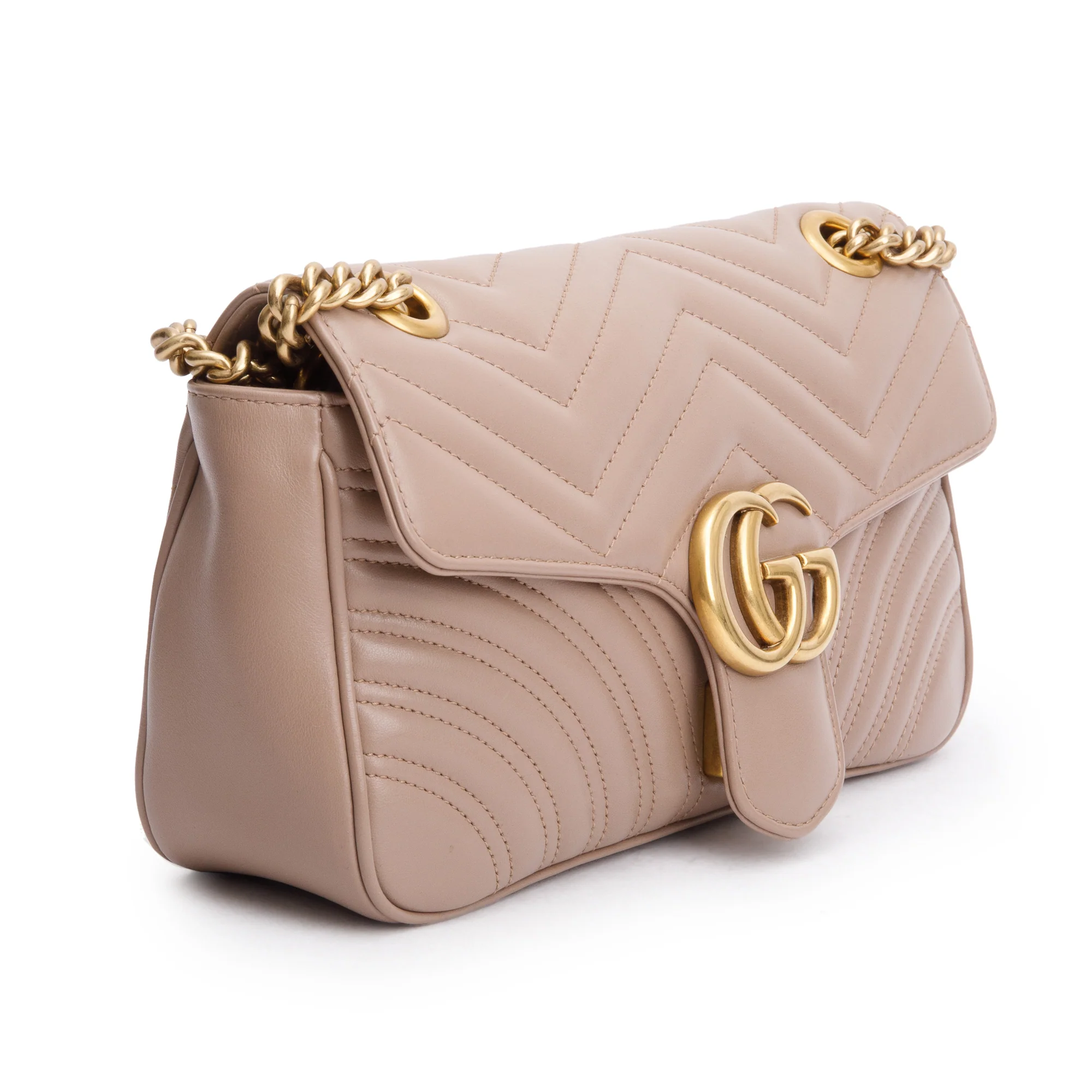 Gucci Beige GG Marmont Matelasse Small Shoulder Bag - Image 4