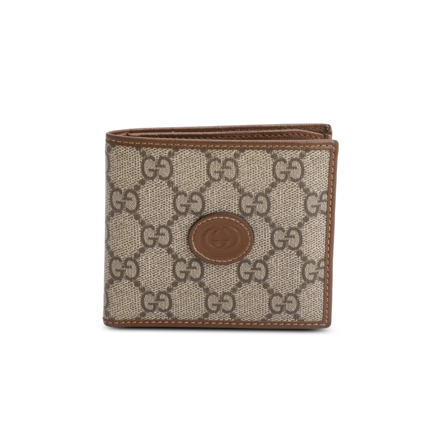 Gucci Beige GG Supreme Interlocking G Bifold Wallet w/ Box